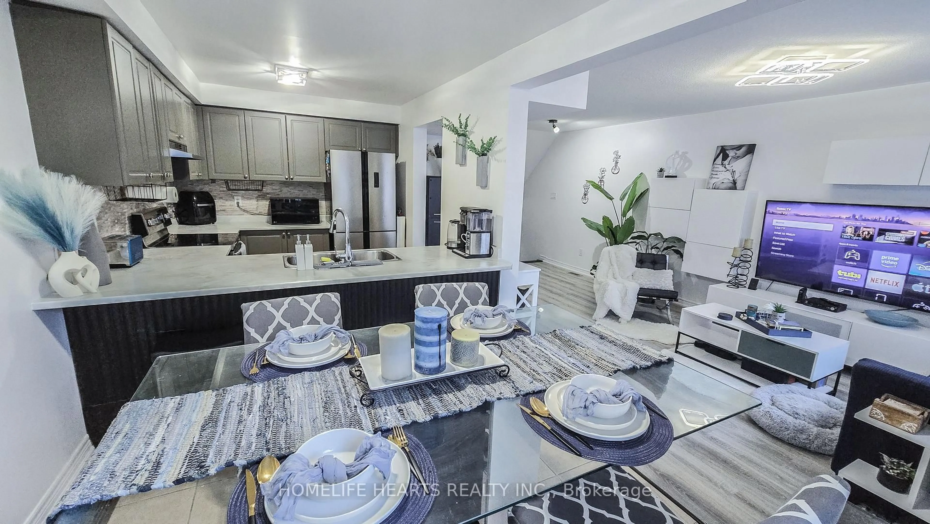 Open concept kitchen, ceramic/tile floor for 3 Skelding Crt, Toronto Ontario M1E 2R7