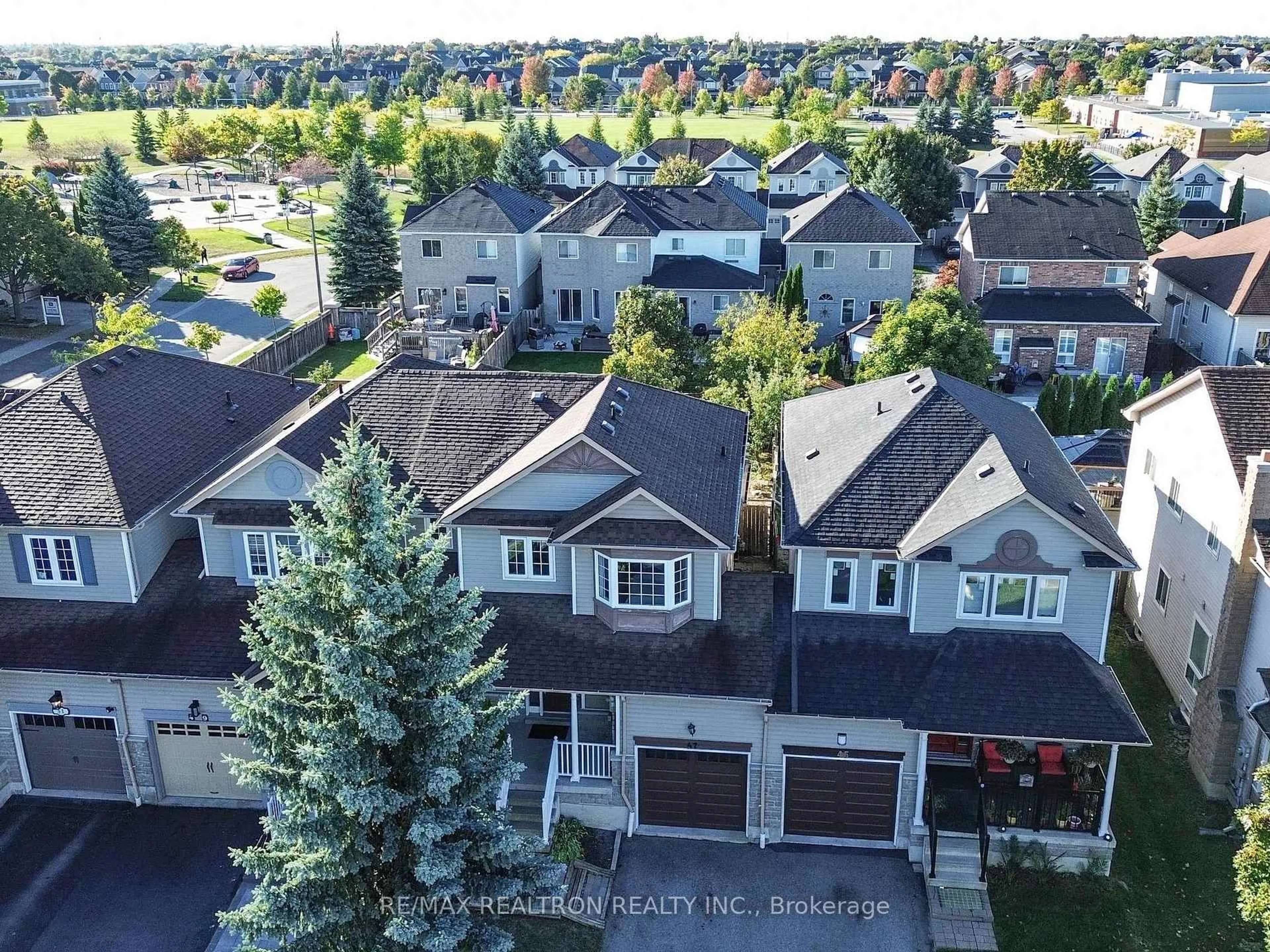 A pic from outside/outdoor area/front of a property/back of a property/a pic from drone, street for 47 Joshua Blvd, Whitby Ontario L1M 2J2
