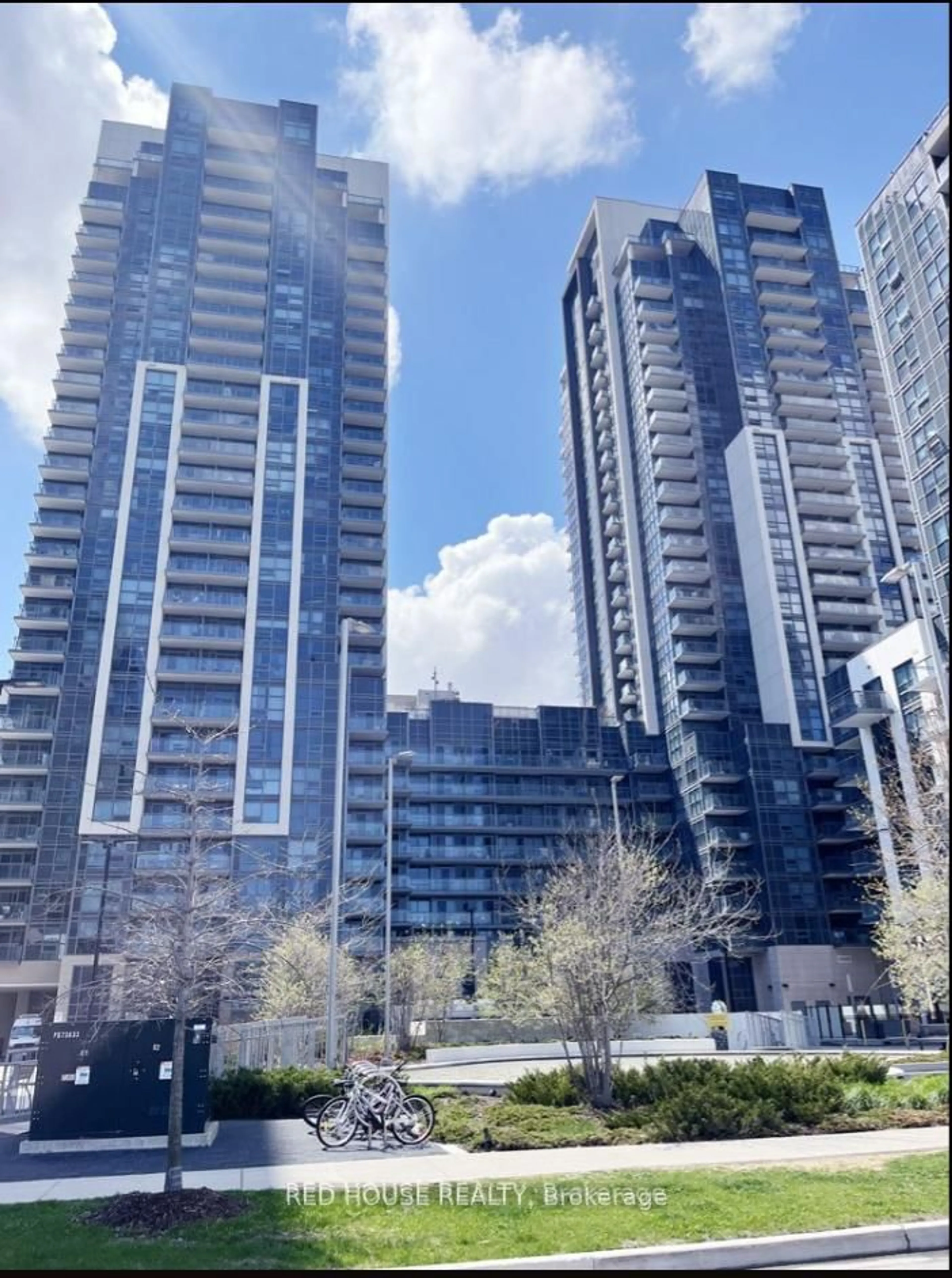 A pic from outside/outdoor area/front of a property/back of a property/a pic from drone, city buildings view from balcony for 20 Meadowglen Pl #1504, Toronto Ontario M1H 2Y5