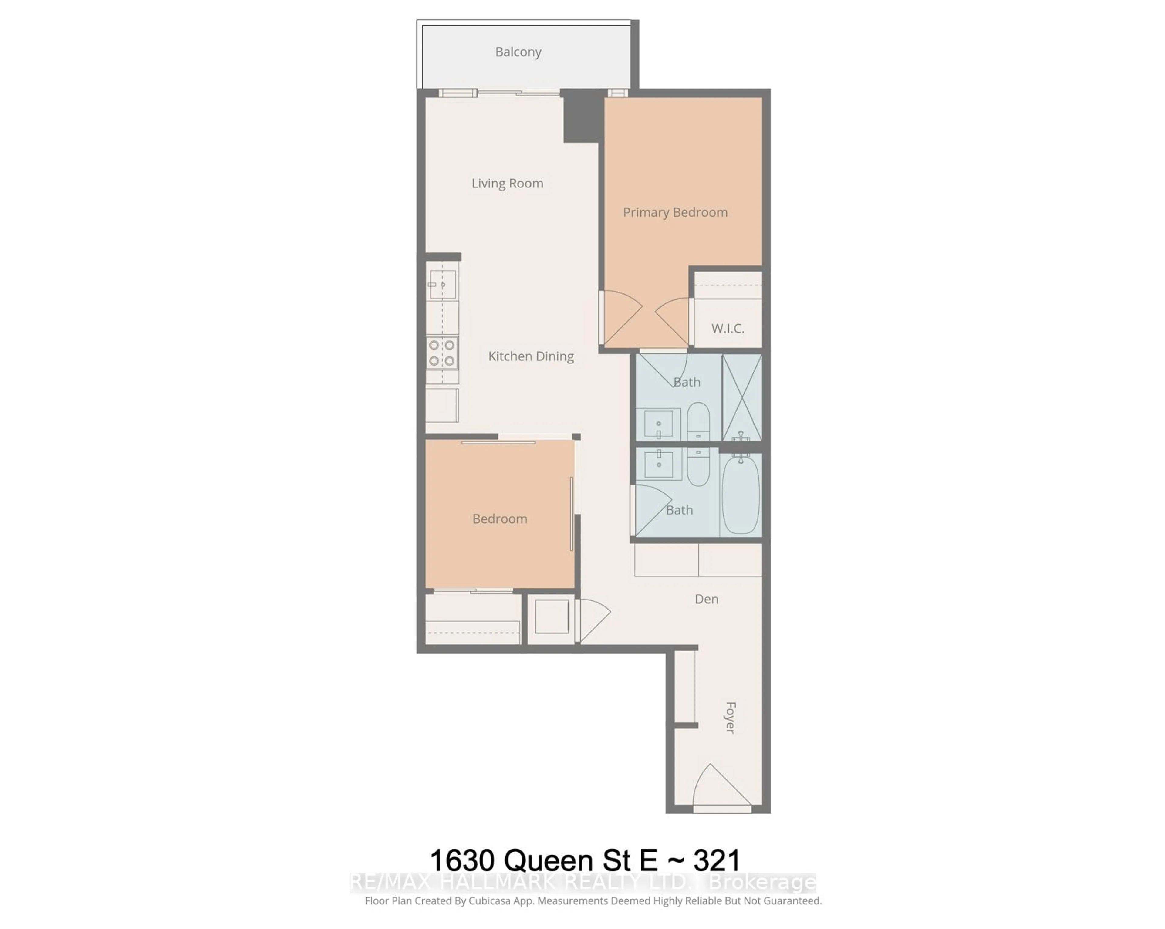 Floor plan for 1630 queen St #321, Toronto Ontario M4L 0B3