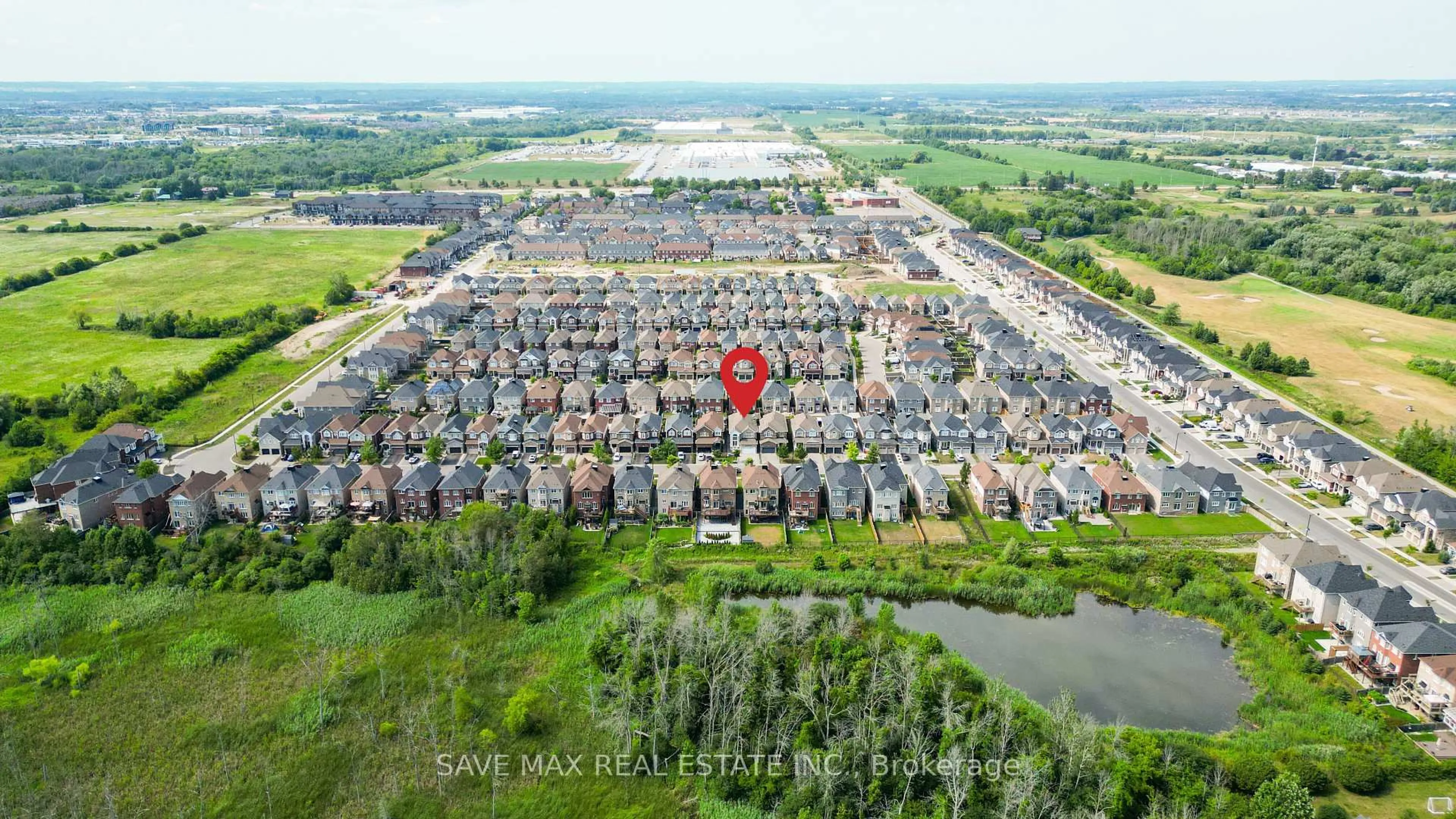 A pic from outside/outdoor area/front of a property/back of a property/a pic from drone, water/lake/river/ocean view for 113 Sharplin Dr, Ajax Ontario L1Z 0P3