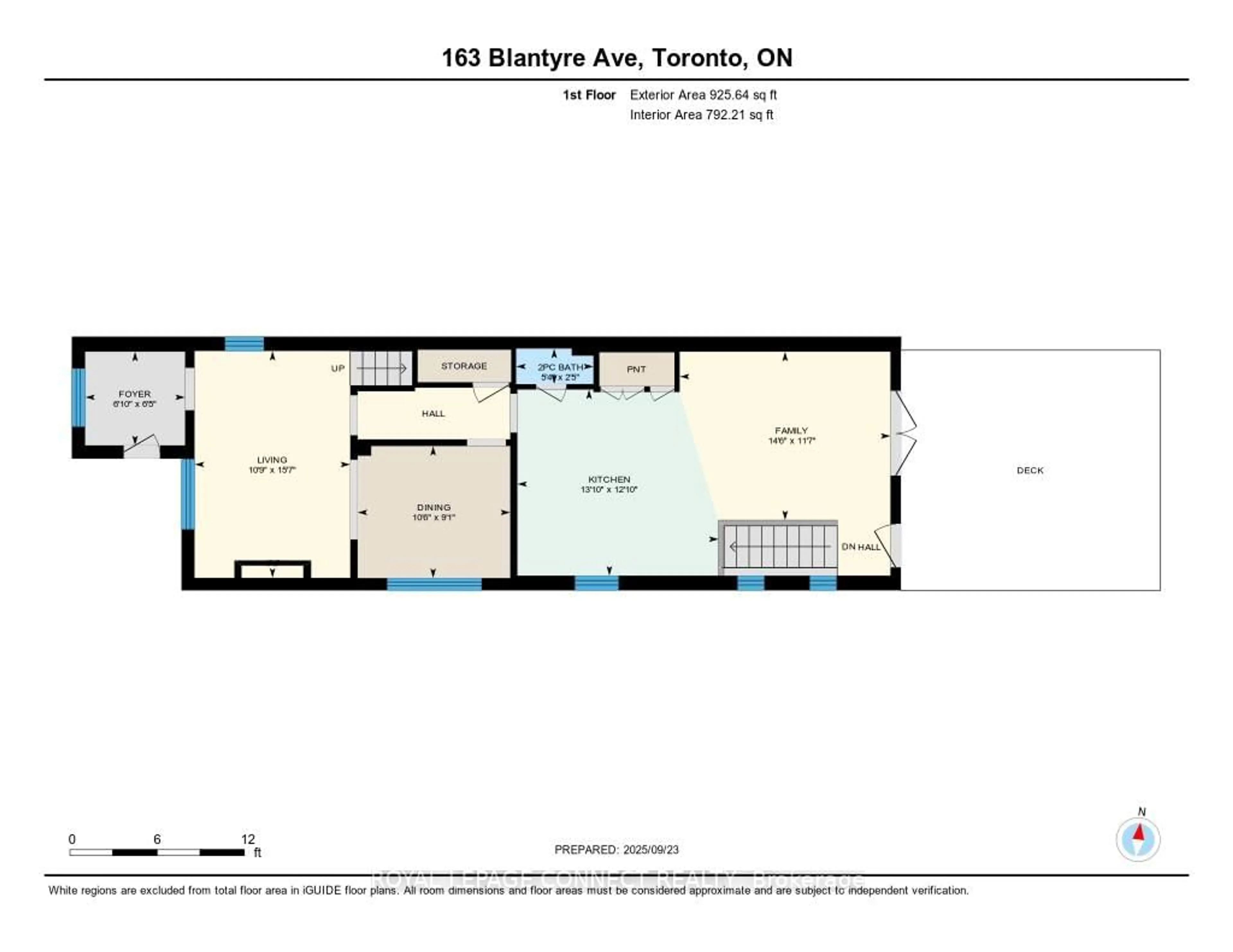 Floor plan for 163 Blantyre Ave, Toronto Ontario M1N 2R6