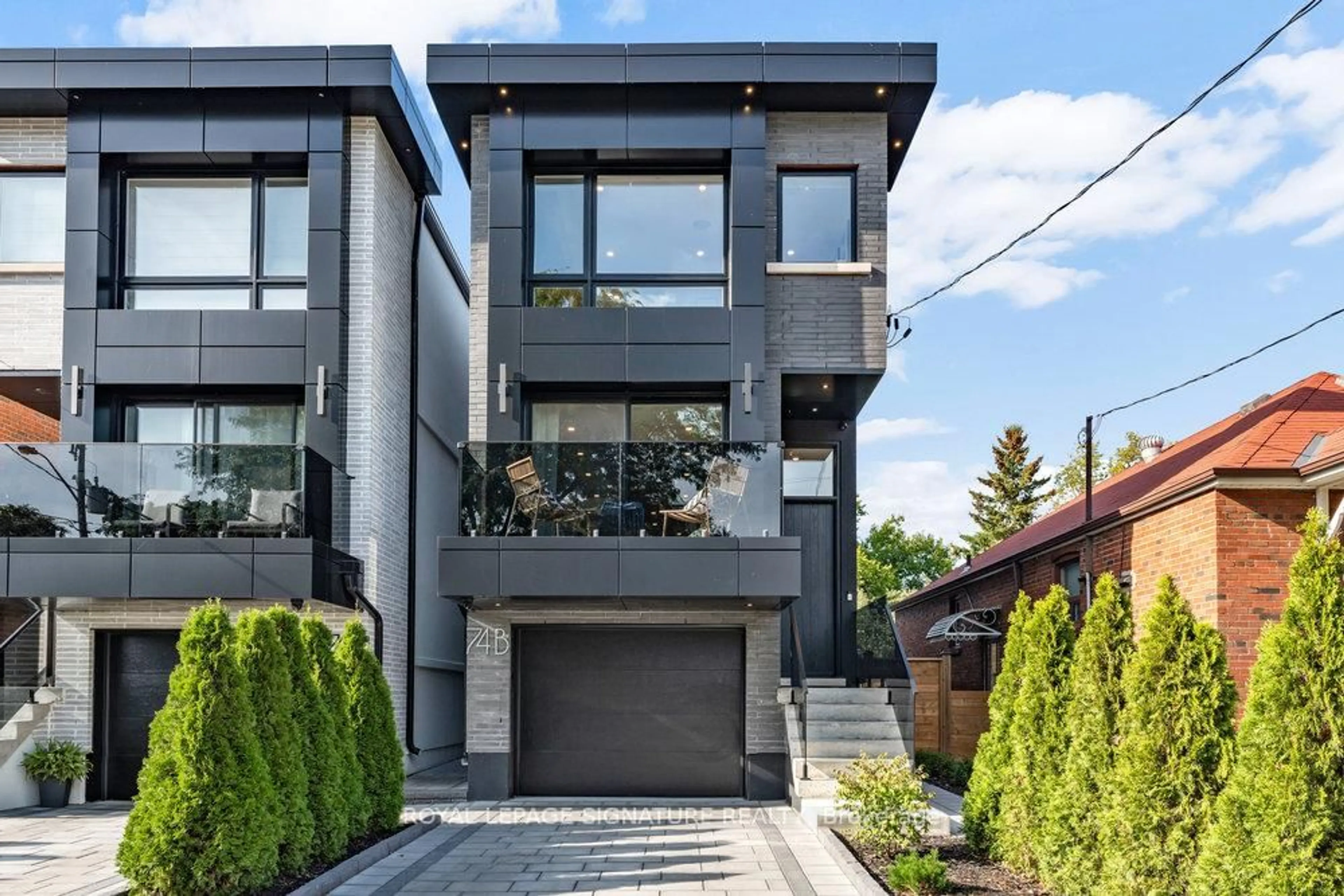 Home with brick exterior material, street for 74B Floyd Ave, Toronto Ontario M4K 2B5