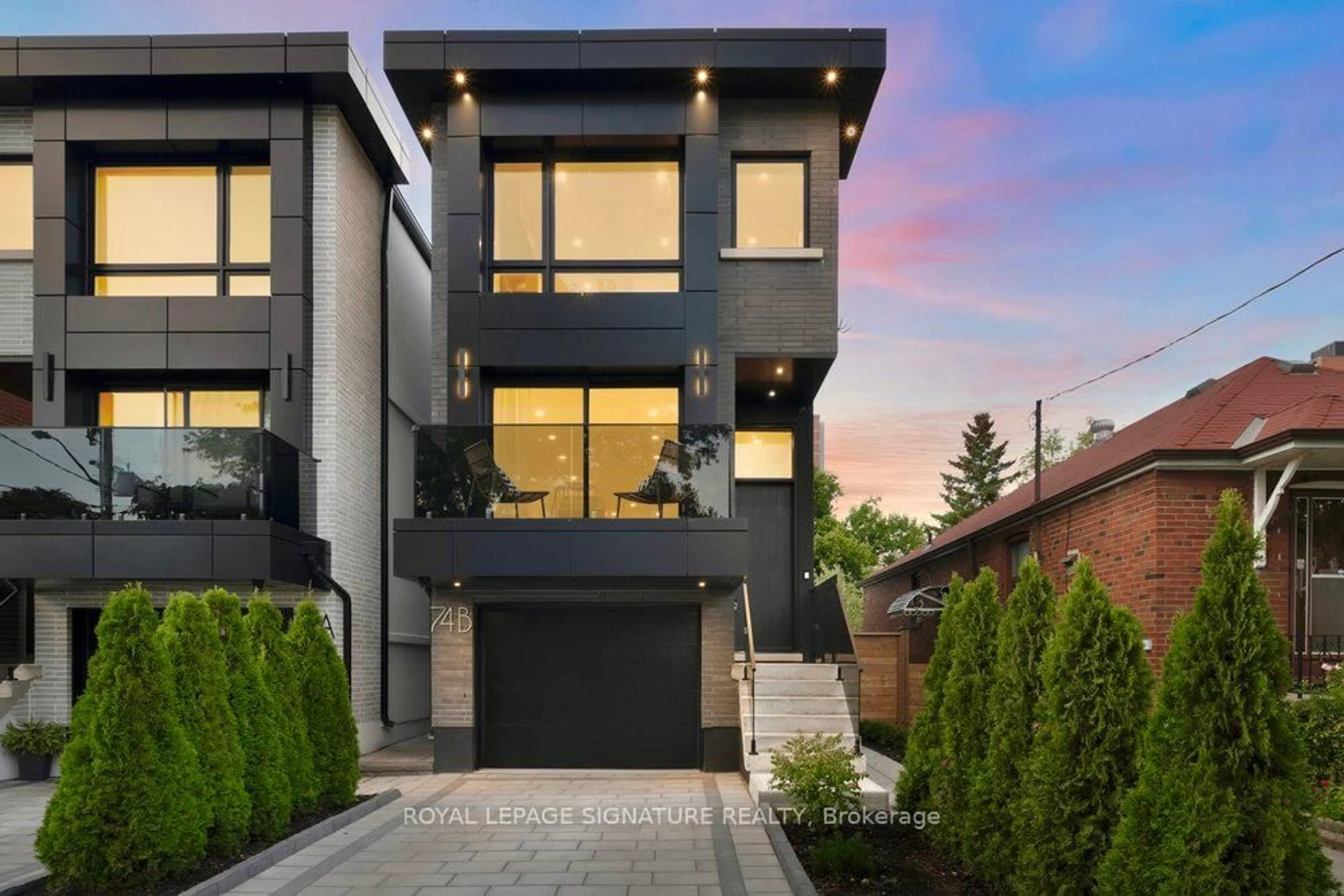 Home with brick exterior material, street for 74B Floyd Ave, Toronto Ontario M4K 2B5