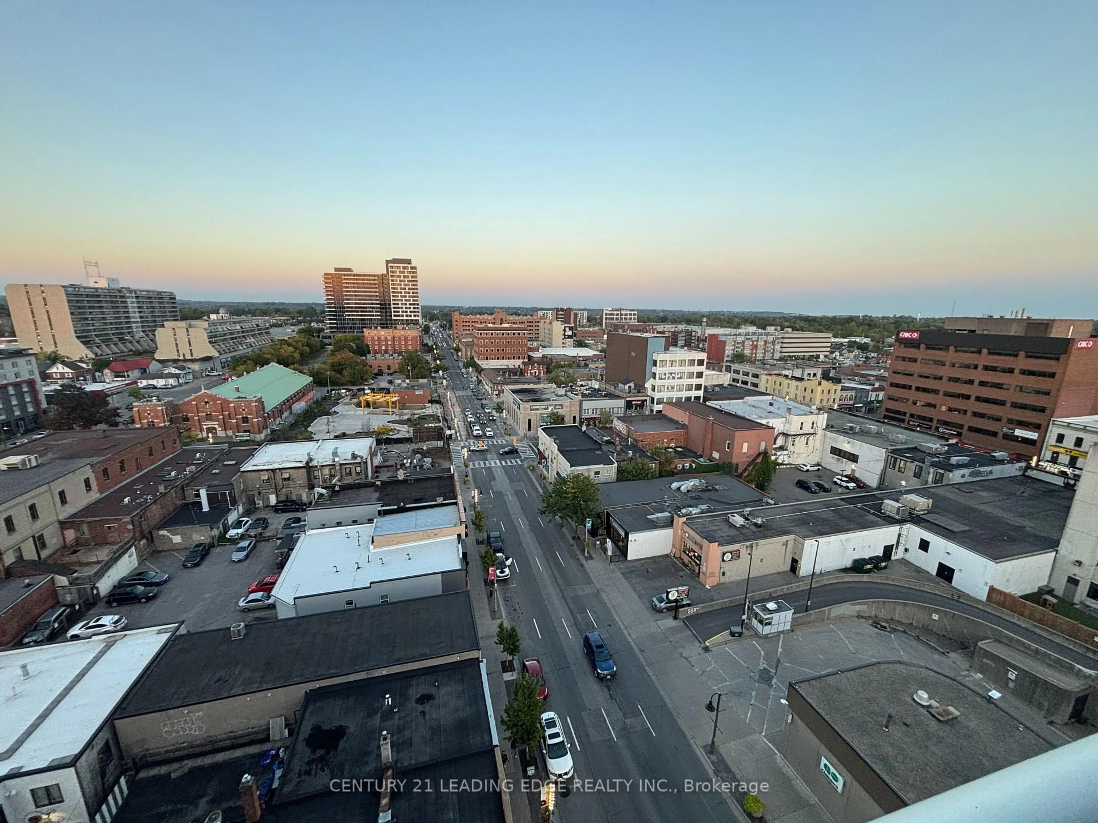 A pic from outside/outdoor area/front of a property/back of a property/a pic from drone, city buildings view from balcony for 44 Bond St #1005, Oshawa Ontario L1G 6R2