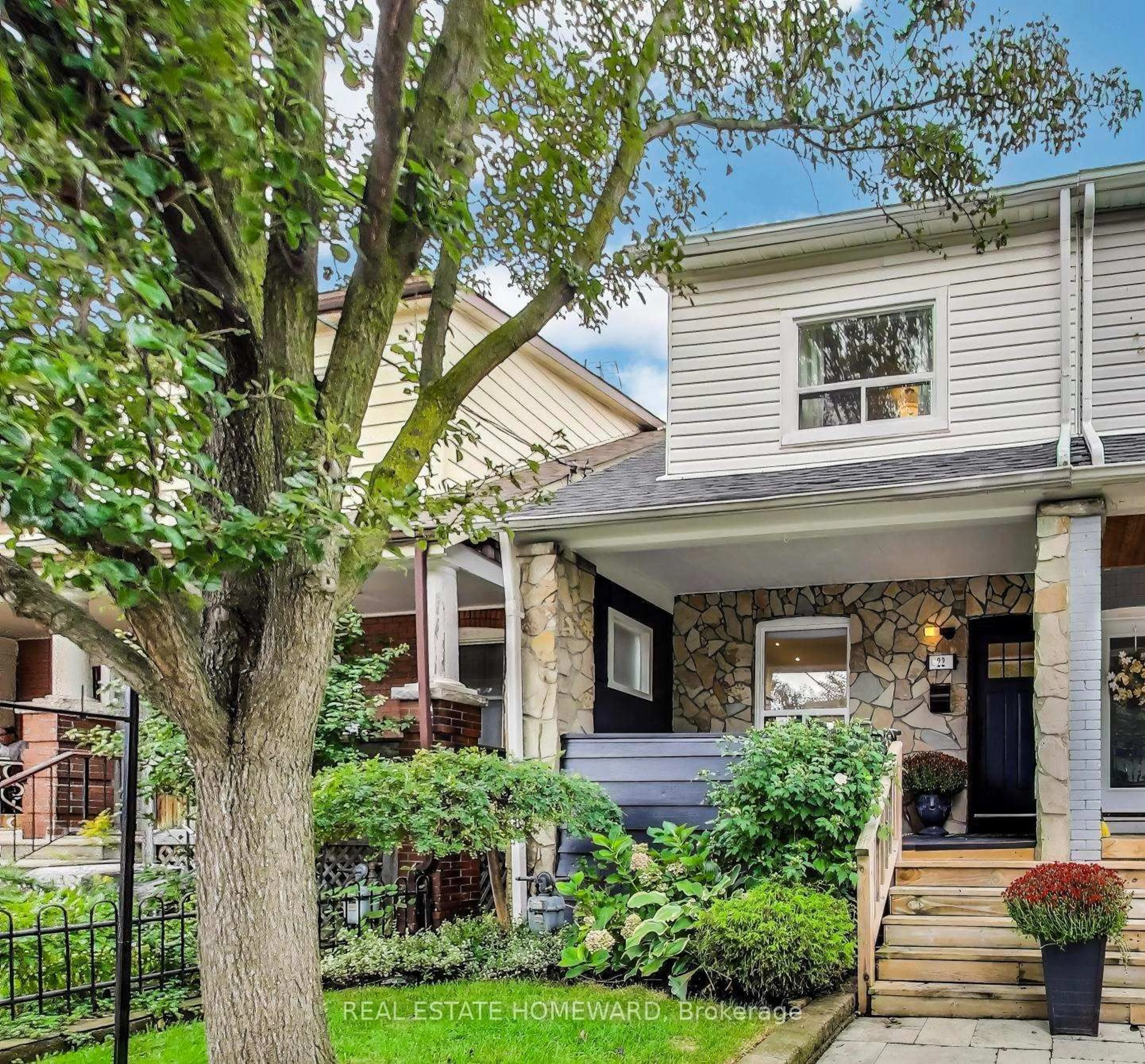 Home with brick exterior material, street for 22 Mountnoel Ave, Toronto Ontario M4J 1H8