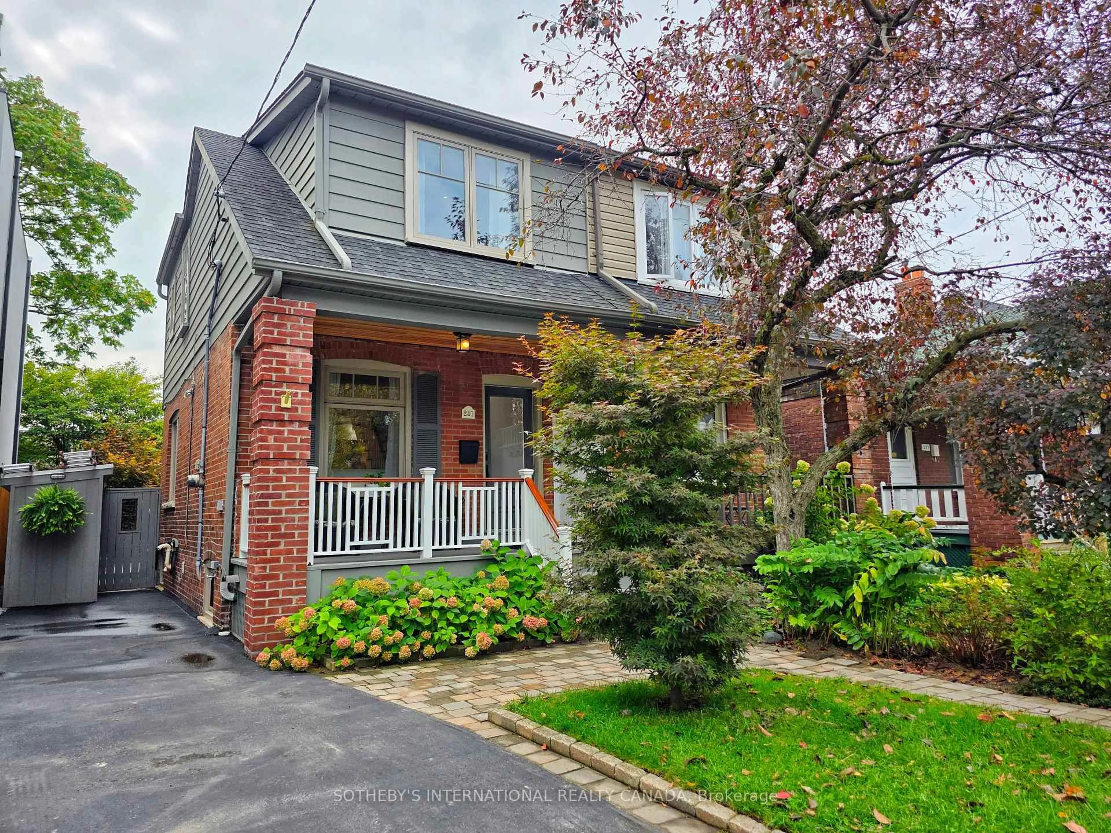 Home with brick exterior material, street for 241 Springdale Blvd, Toronto Ontario M4C 1Z8