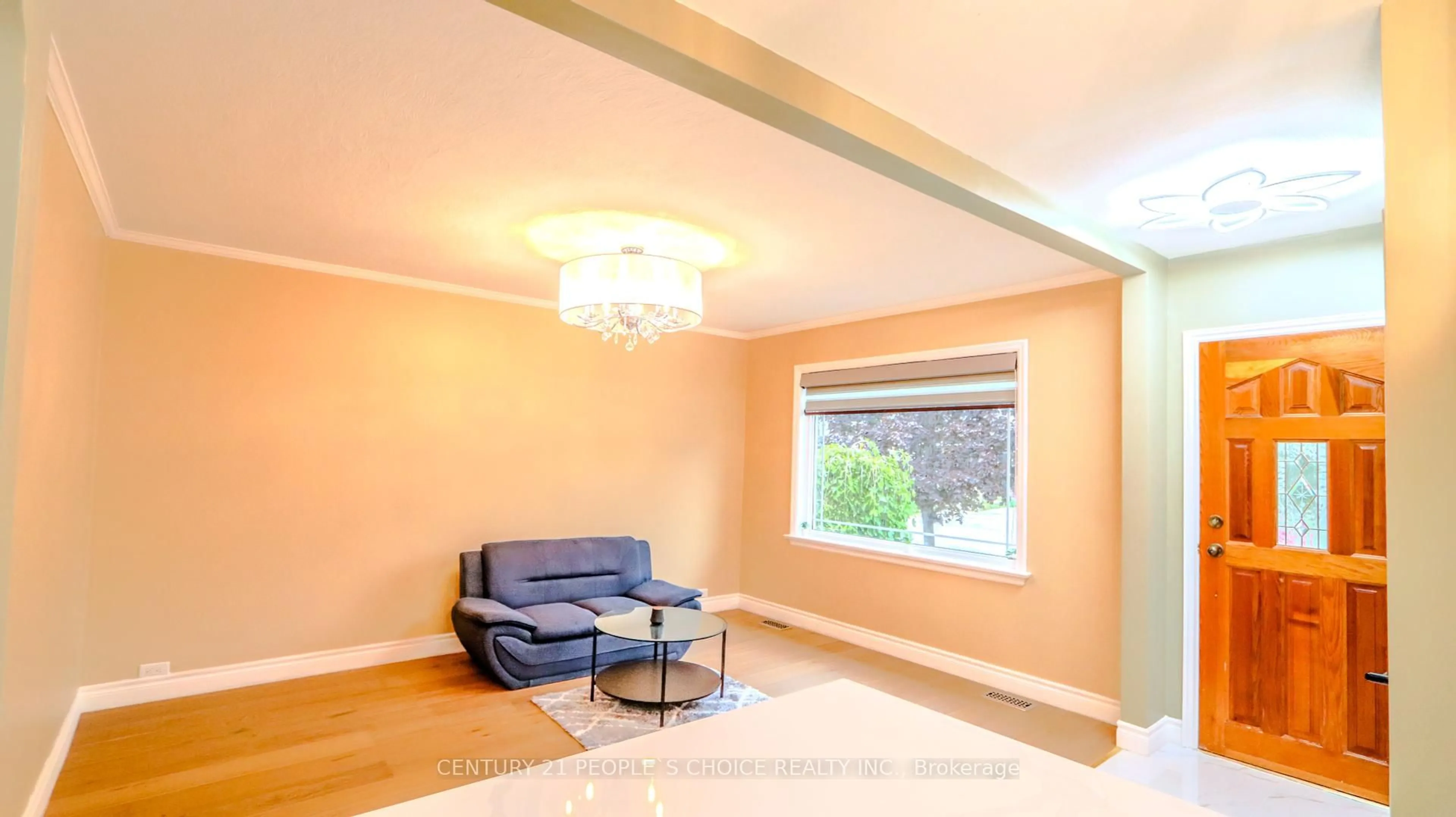 Living room with furniture, wood/laminate floor for 97 Arlington Ave, Oshawa Ontario L1G 2N5