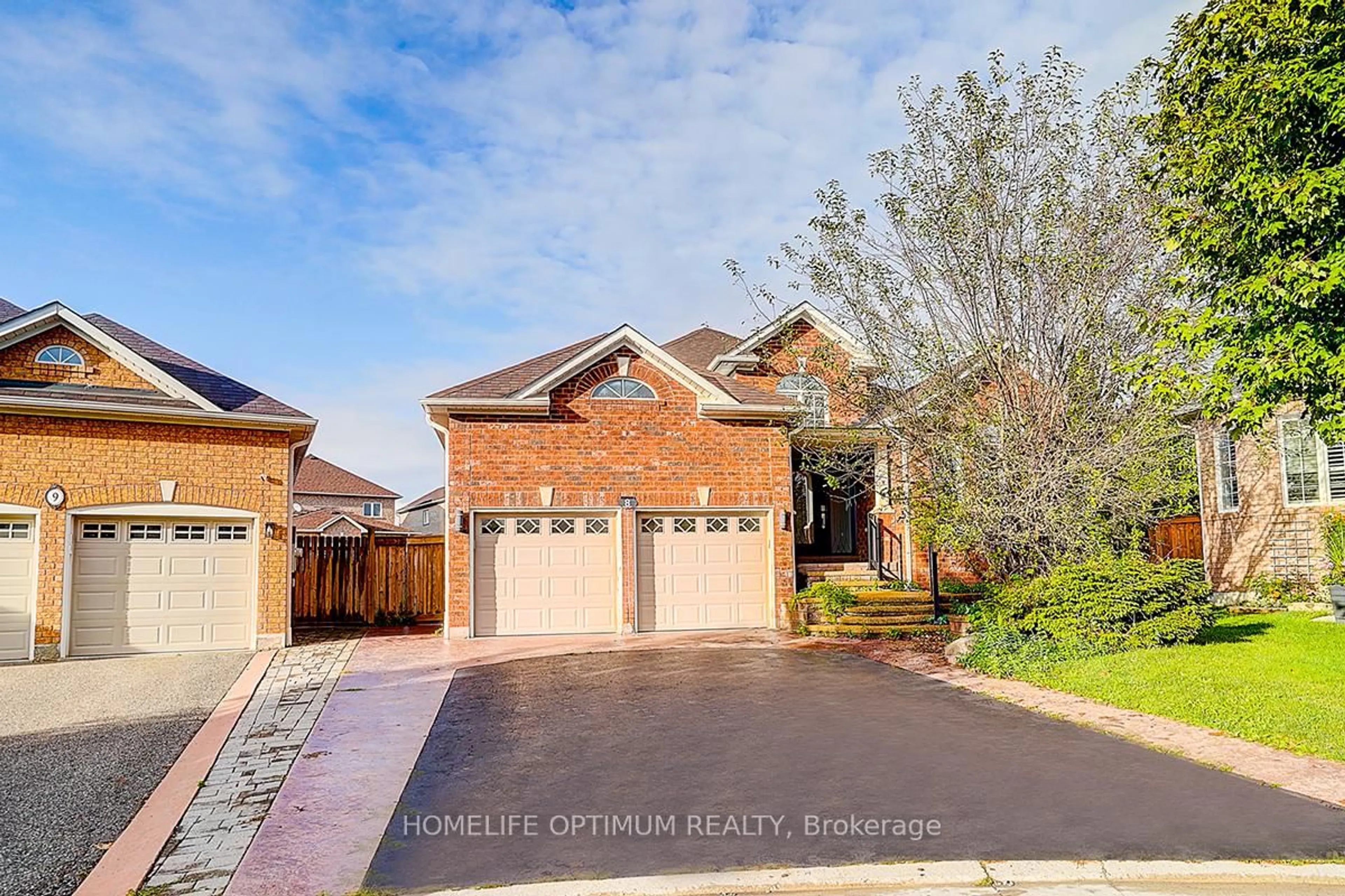 Home with brick exterior material, street for 8 Lone Crt, Ajax Ontario L1T 4J9