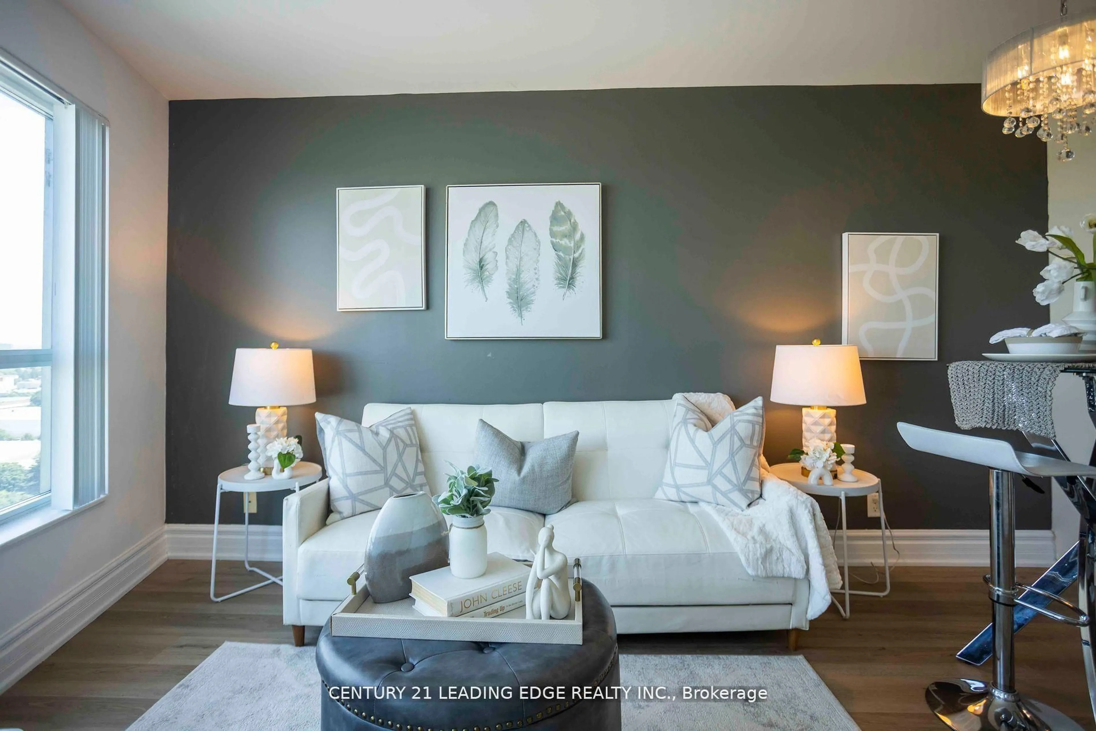 Living room with furniture, wood/laminate floor for 38 Lee Centre Dr #2112, Toronto Ontario M1H 3J7