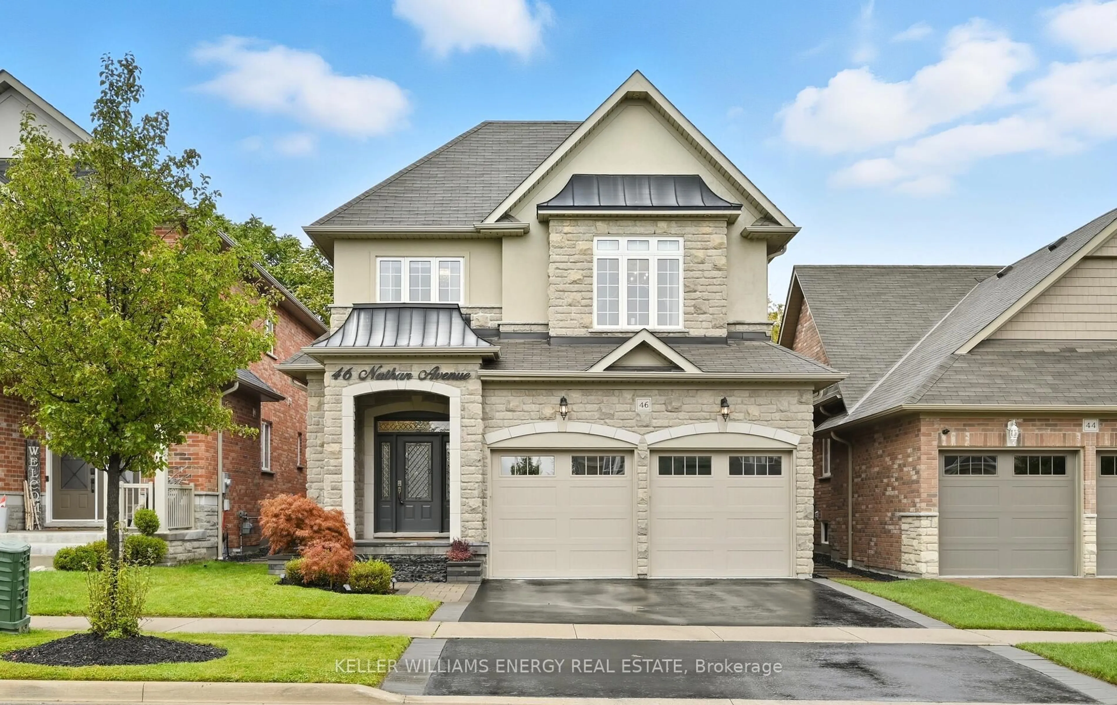 Home with brick exterior material, street for 46 Nathan Ave, Whitby Ontario L1M 0K2