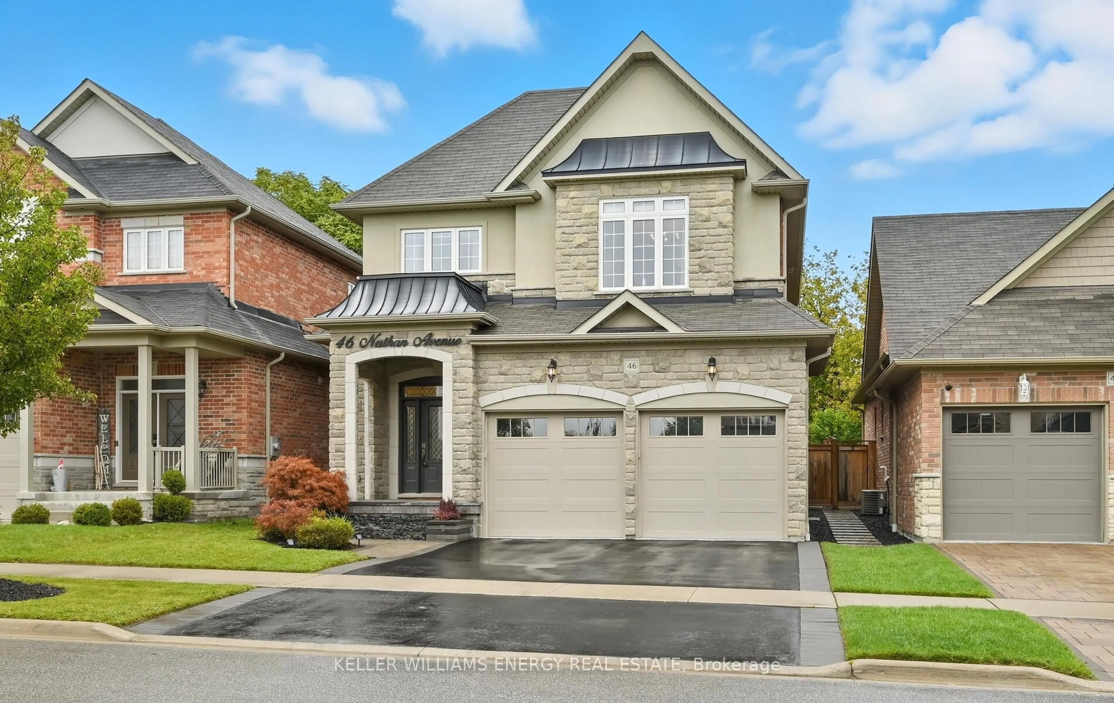 Home with brick exterior material, street for 46 Nathan Ave, Whitby Ontario L1M 0K2