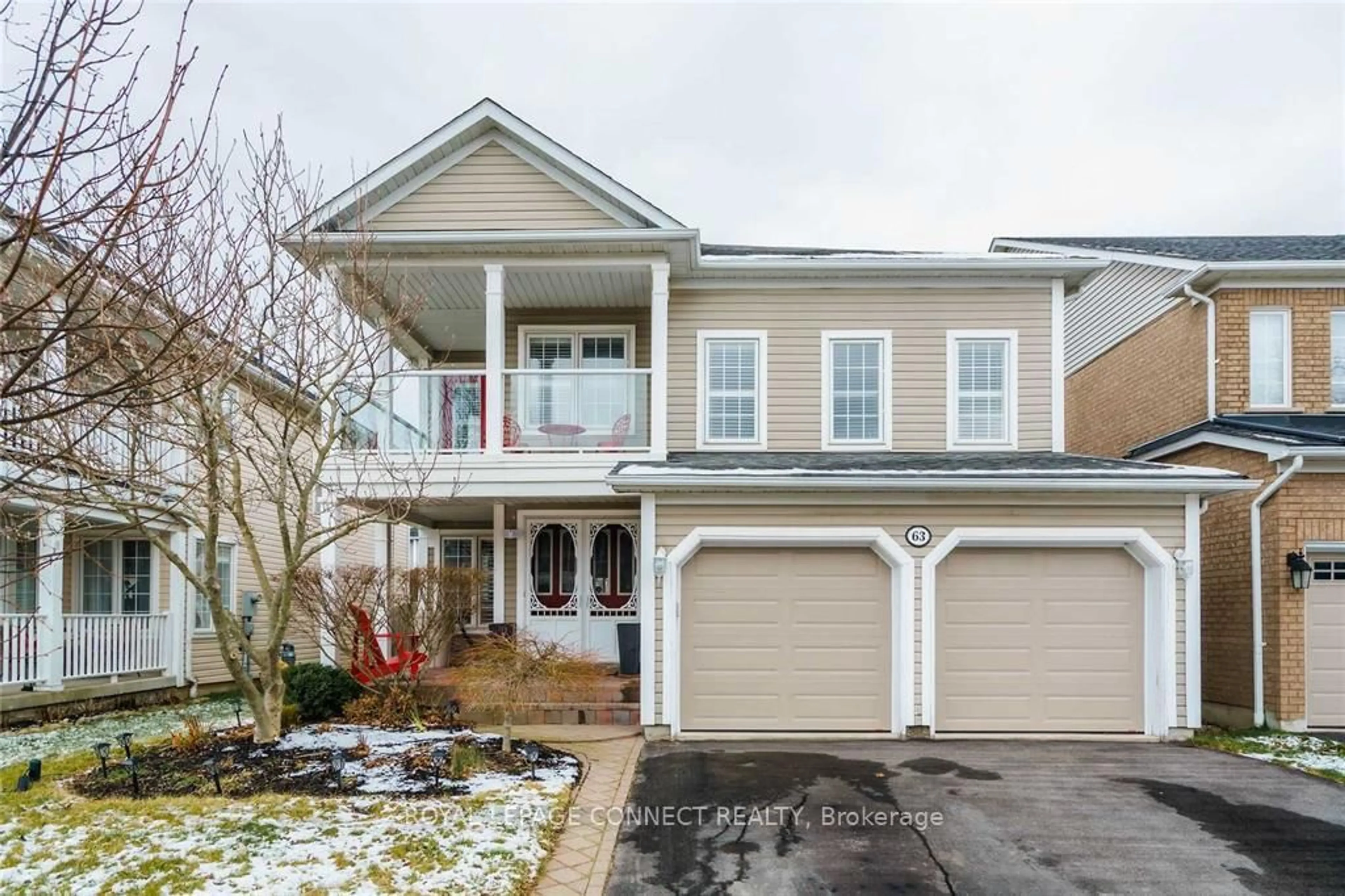 Home with vinyl exterior material, street for 63 Warwick Ave, Ajax Ontario L1Z 1L6