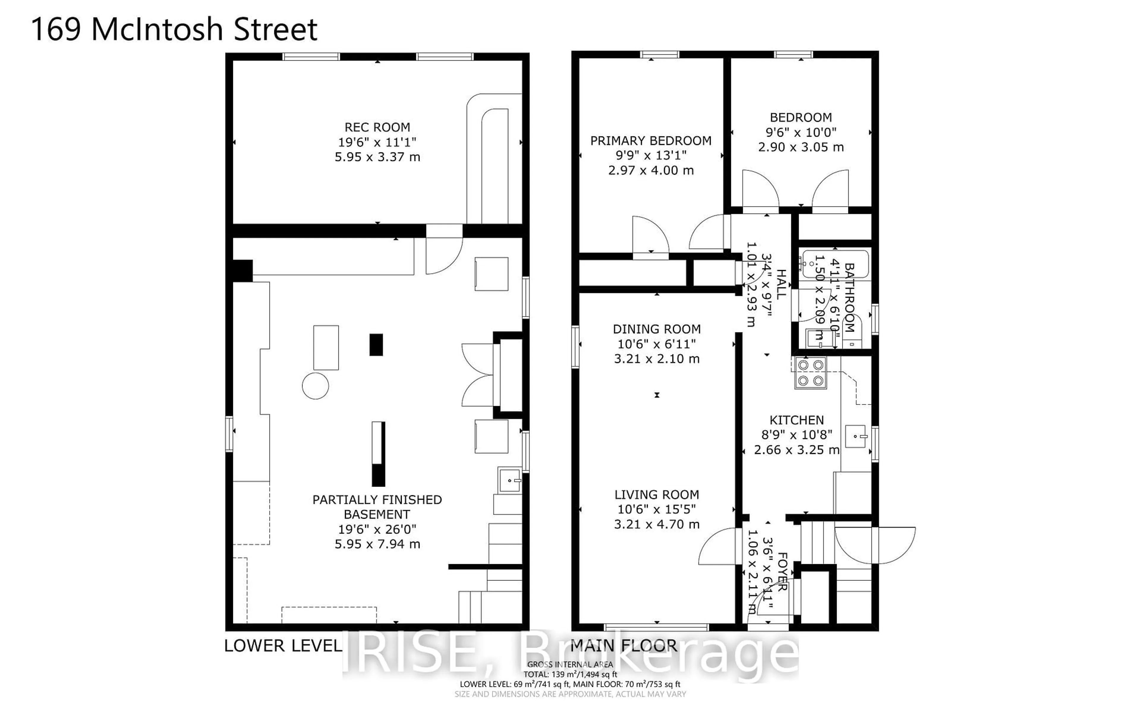 Floor plan for 169 Mcintosh St, Toronto Ontario M1N 3Y8