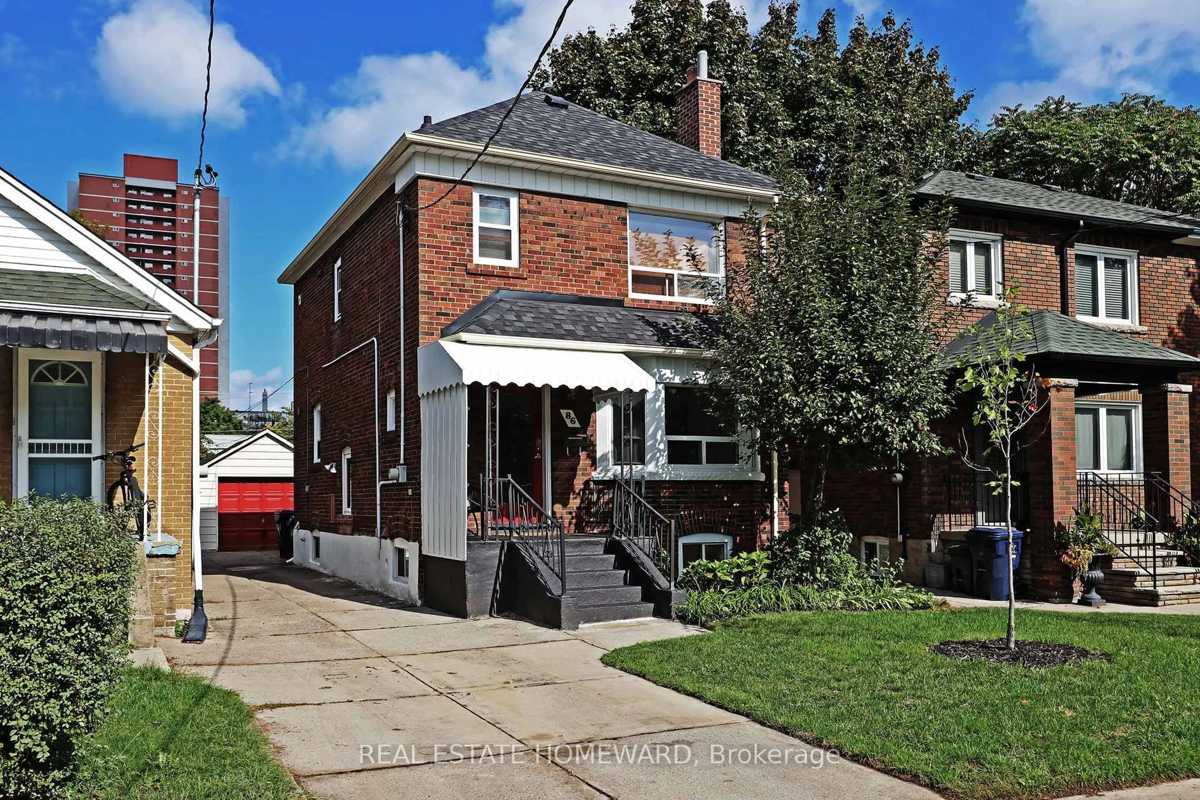 Home with brick exterior material, street for 86 Floyd Ave, Toronto Ontario M4K 2B5