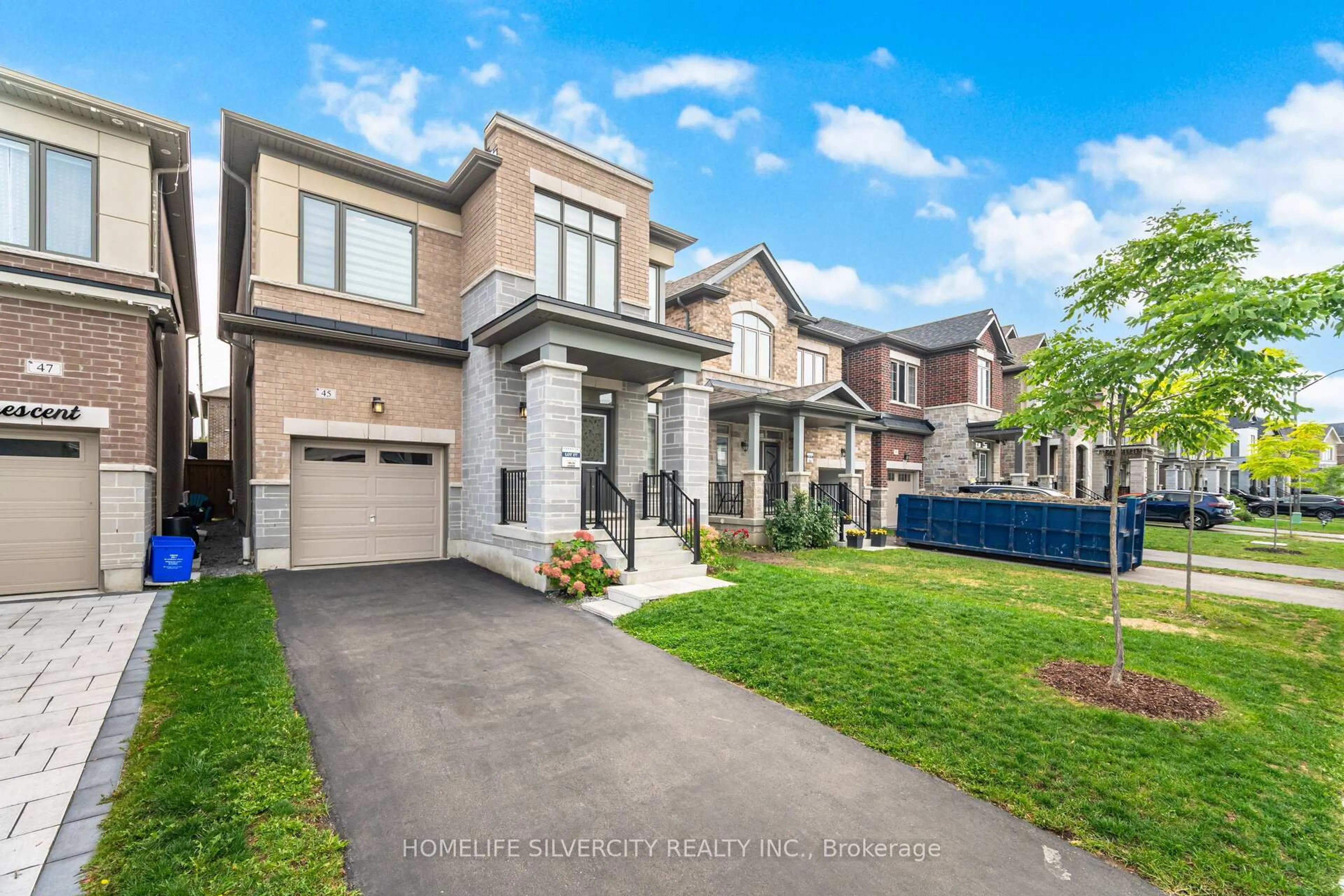 Home with brick exterior material, street for 45 Ogston Cres, Whitby Ontario L1P 0H2