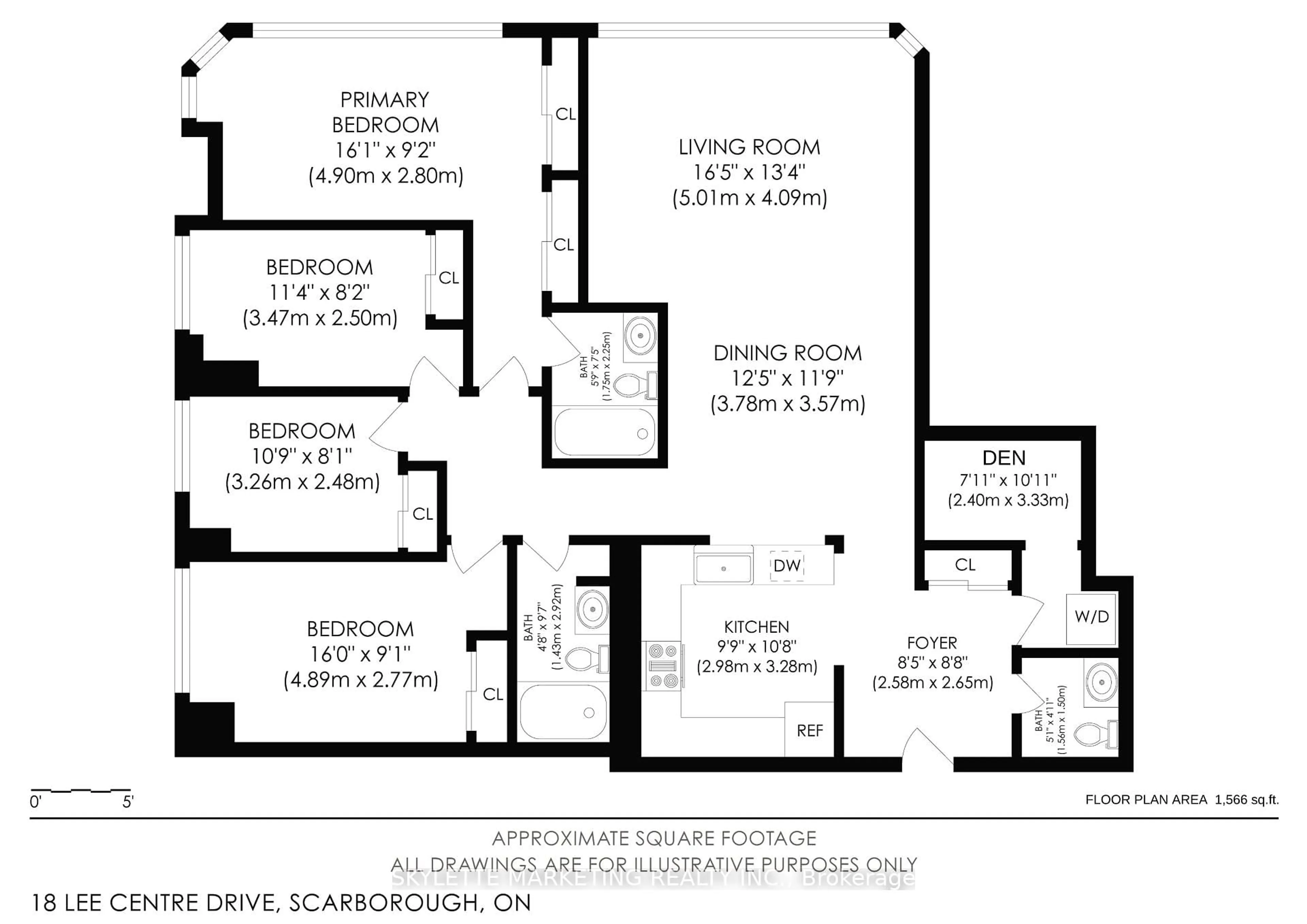 Floor plan for 18 Lee Centre Dr #PH205, Toronto Ontario M1H 3H5