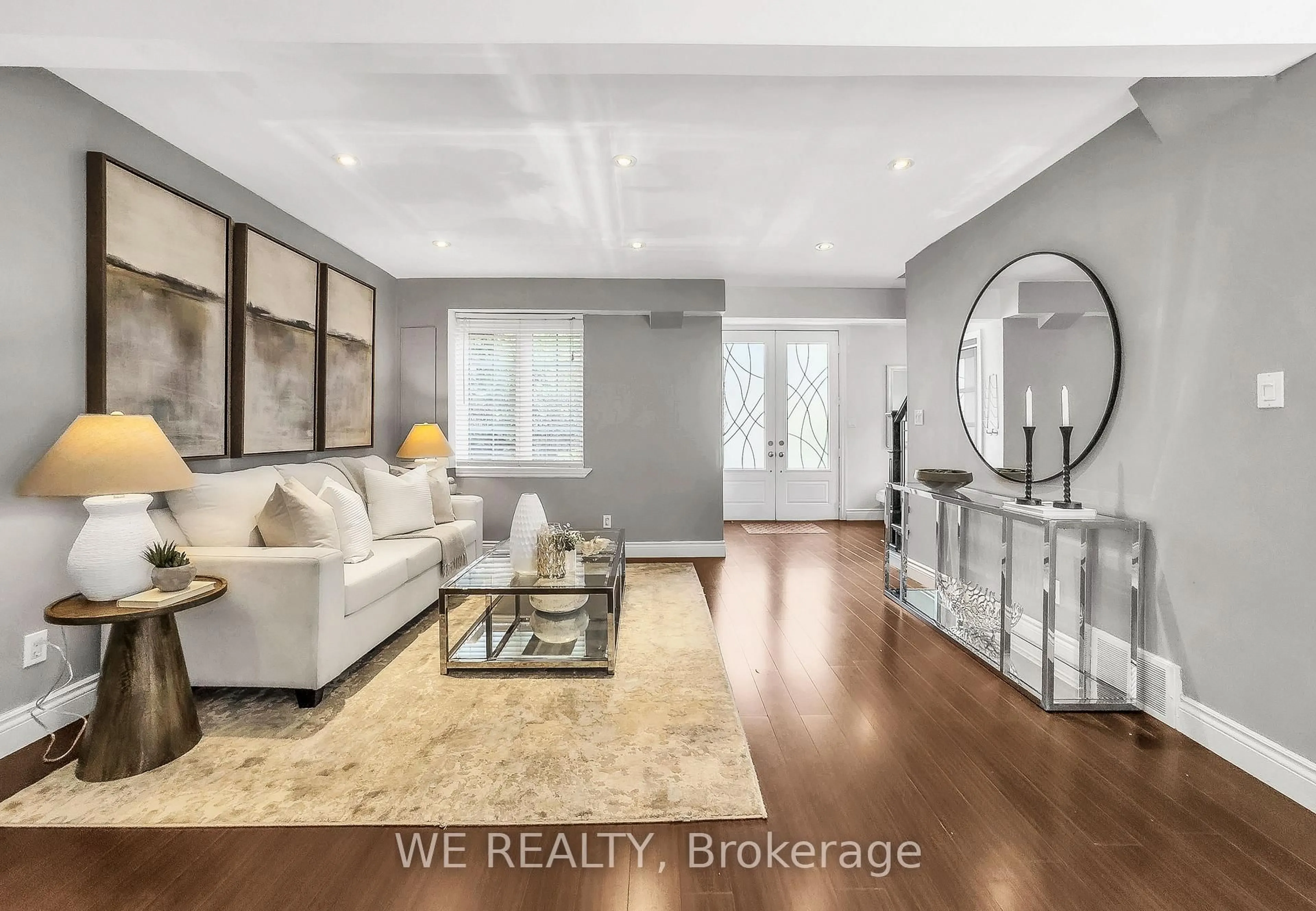 Living room with furniture, wood/laminate floor for 1484 Old Forest Rd, Pickering Ontario L1V 1N9
