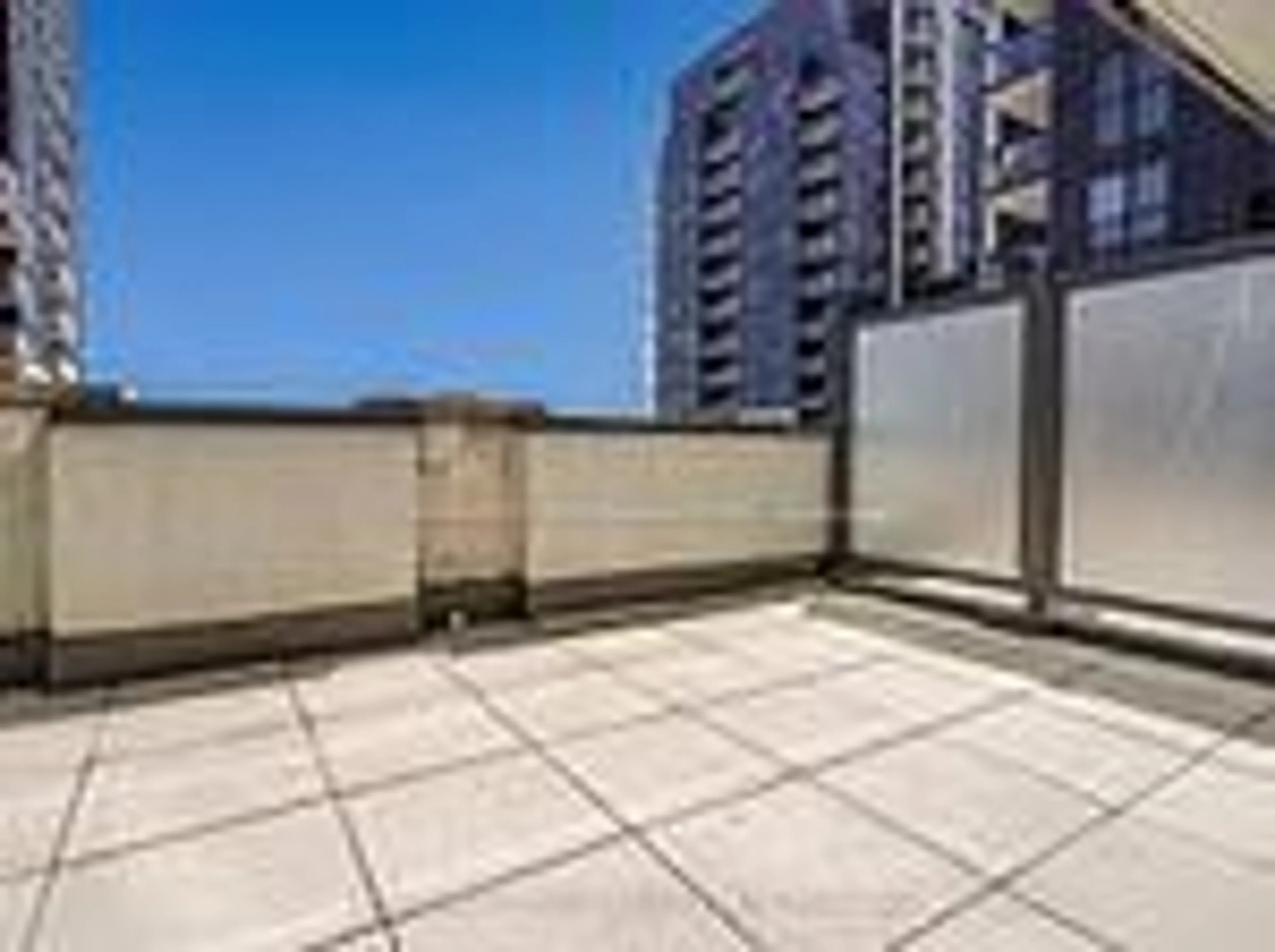 Patio, city buildings view from balcony for 30 Meadowglen Pl #203, Toronto Ontario M1G 0A6