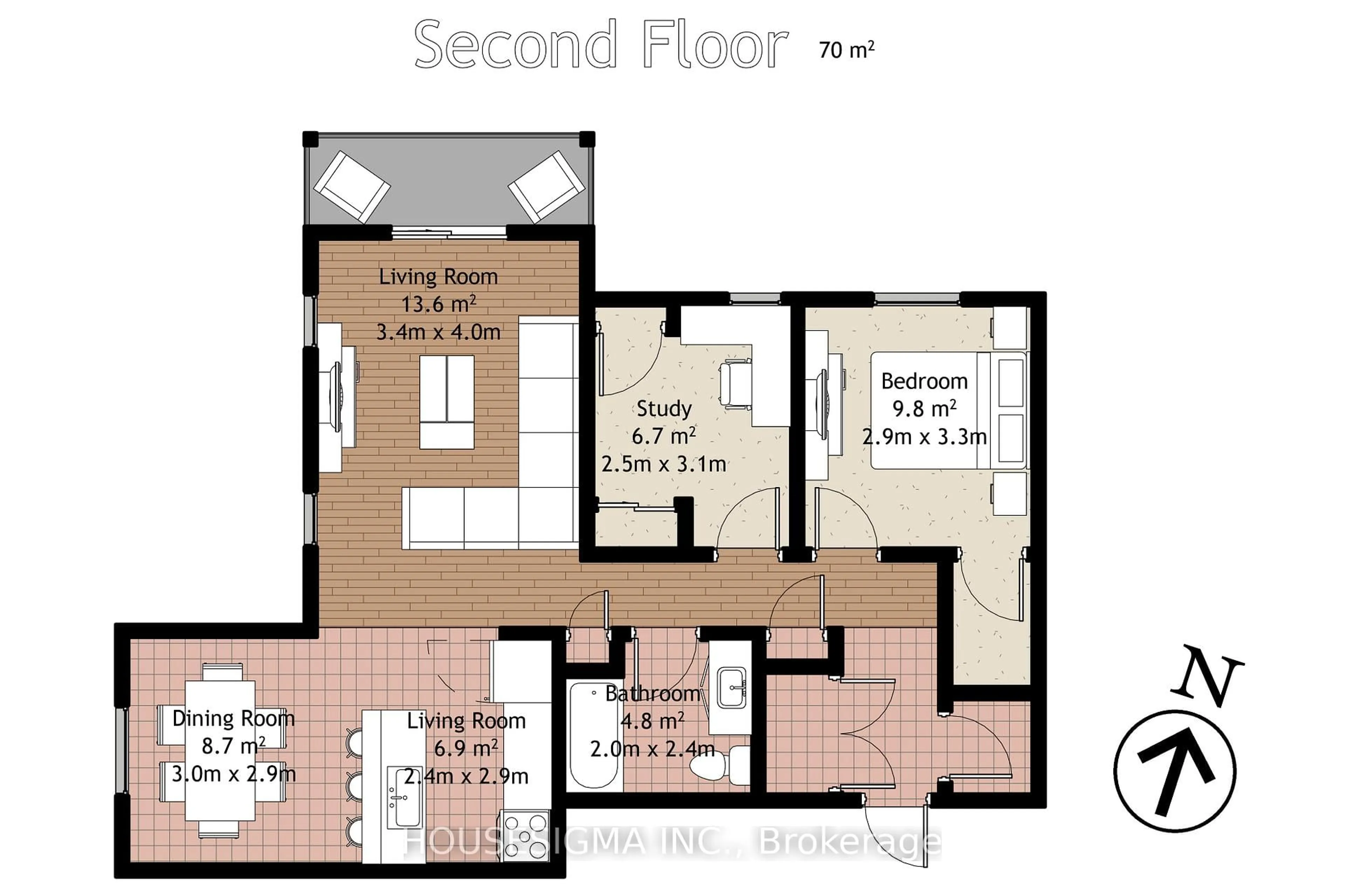 Floor plan for 136 Aspen Springs Dr #206, Clarington Ontario L1C 0H2
