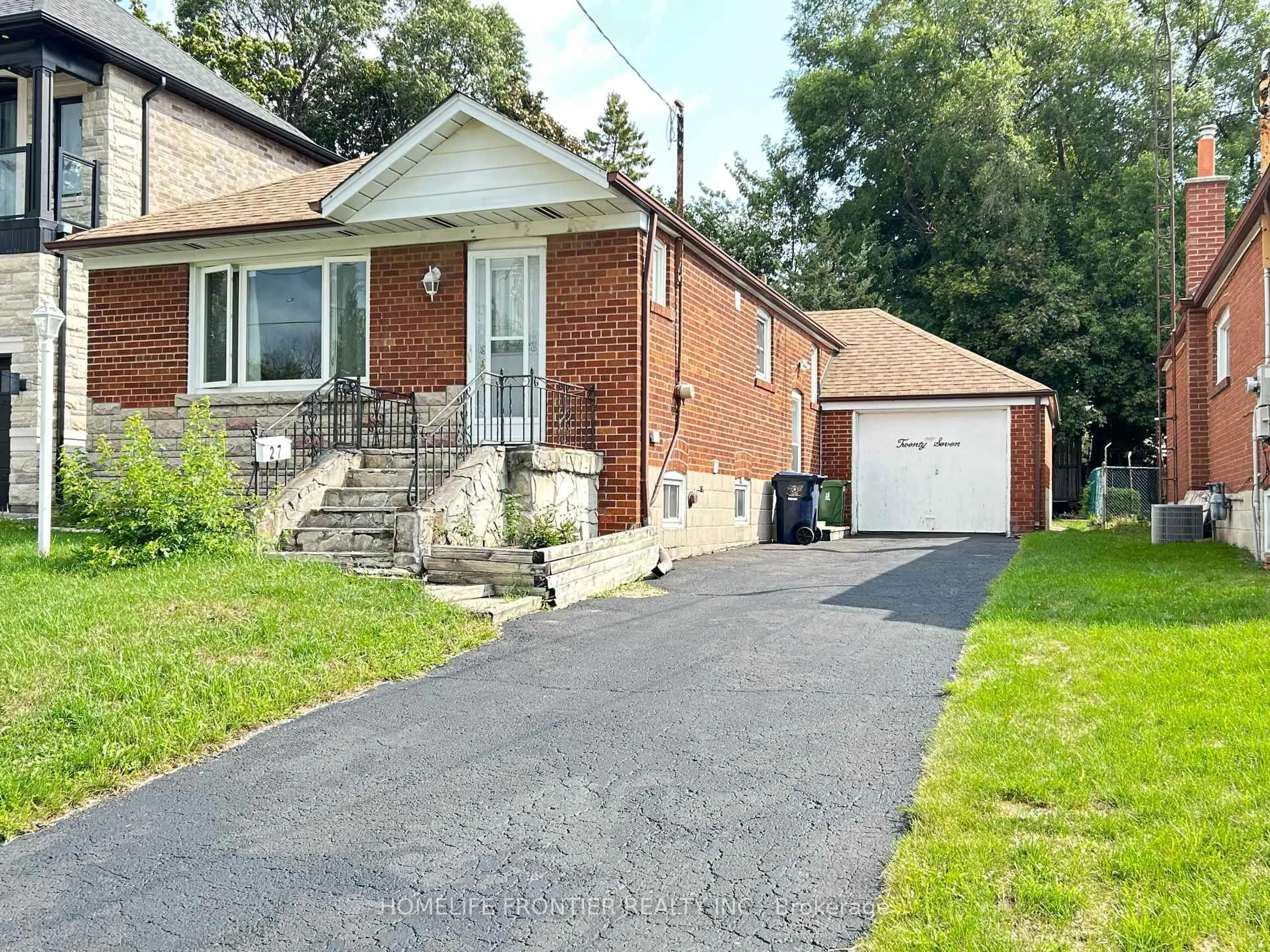 Home with brick exterior material, street for 27 Rensburg Dr, Toronto Ontario M1K 3A2