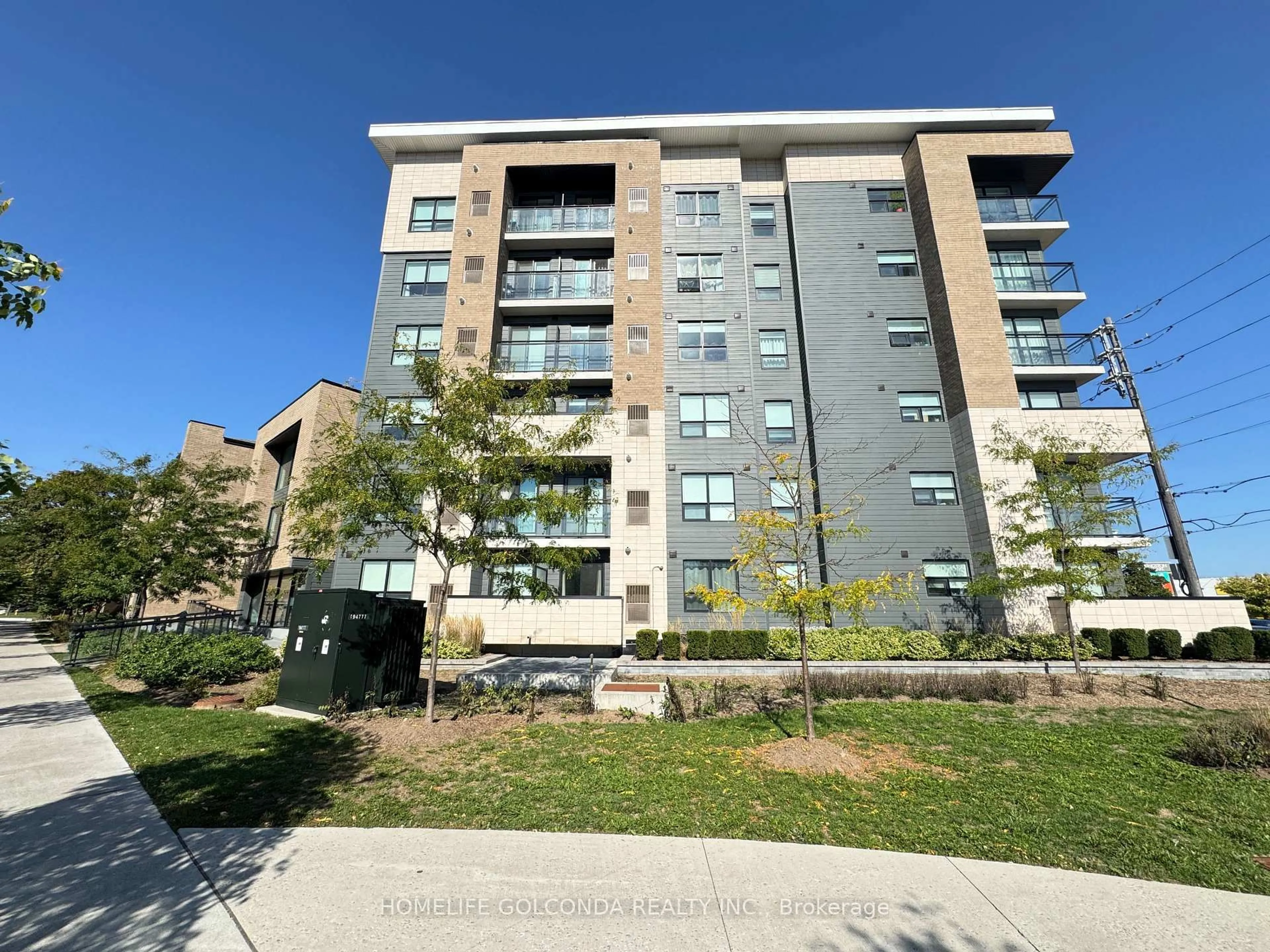 A pic from outside/outdoor area/front of a property/back of a property/a pic from drone, building for 1 Falaise Rd #619, Toronto Ontario M1E 0B9