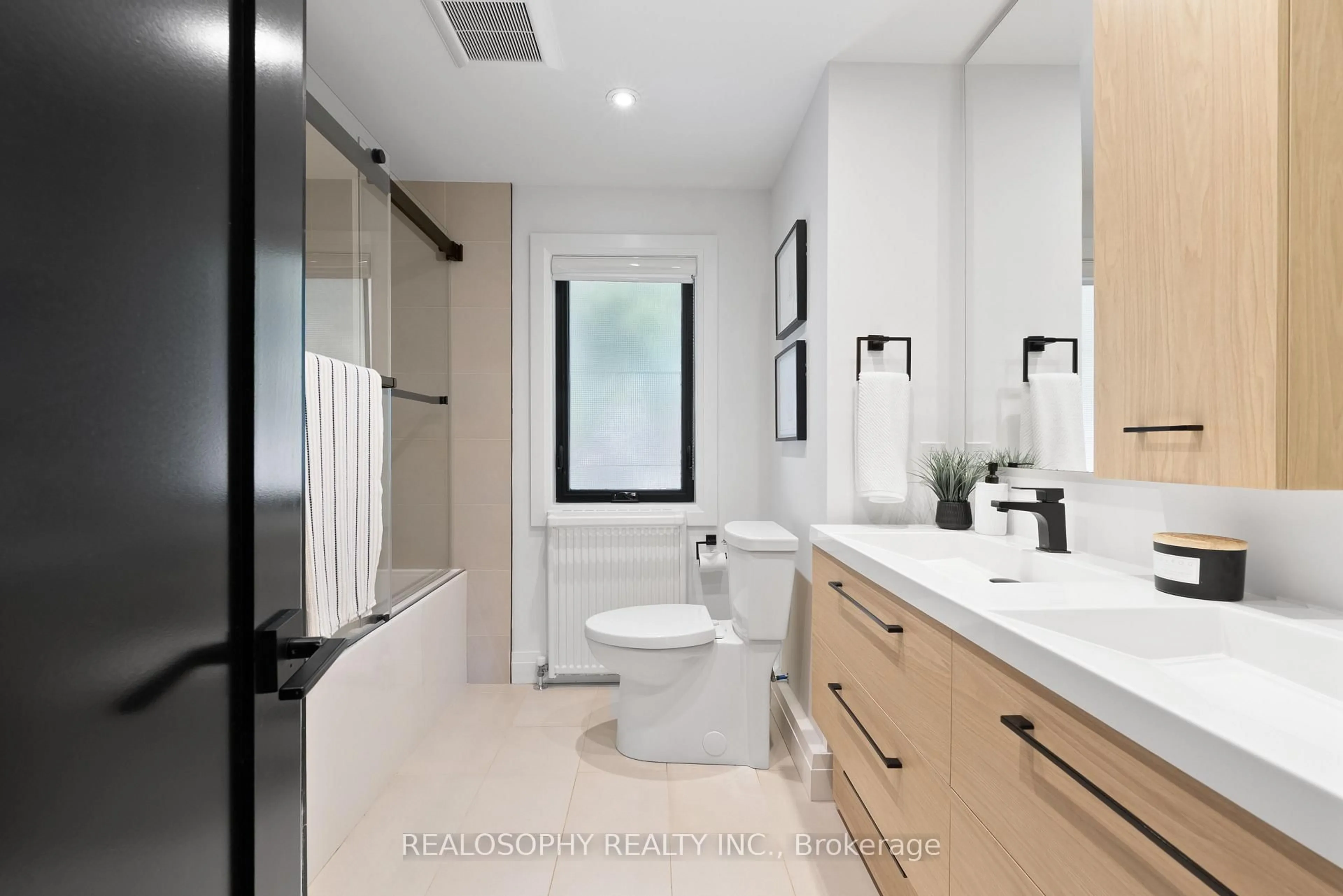 Contemporary bathroom, ceramic/tile floor for 69 Wallington Ave, Toronto Ontario M4C 2N2