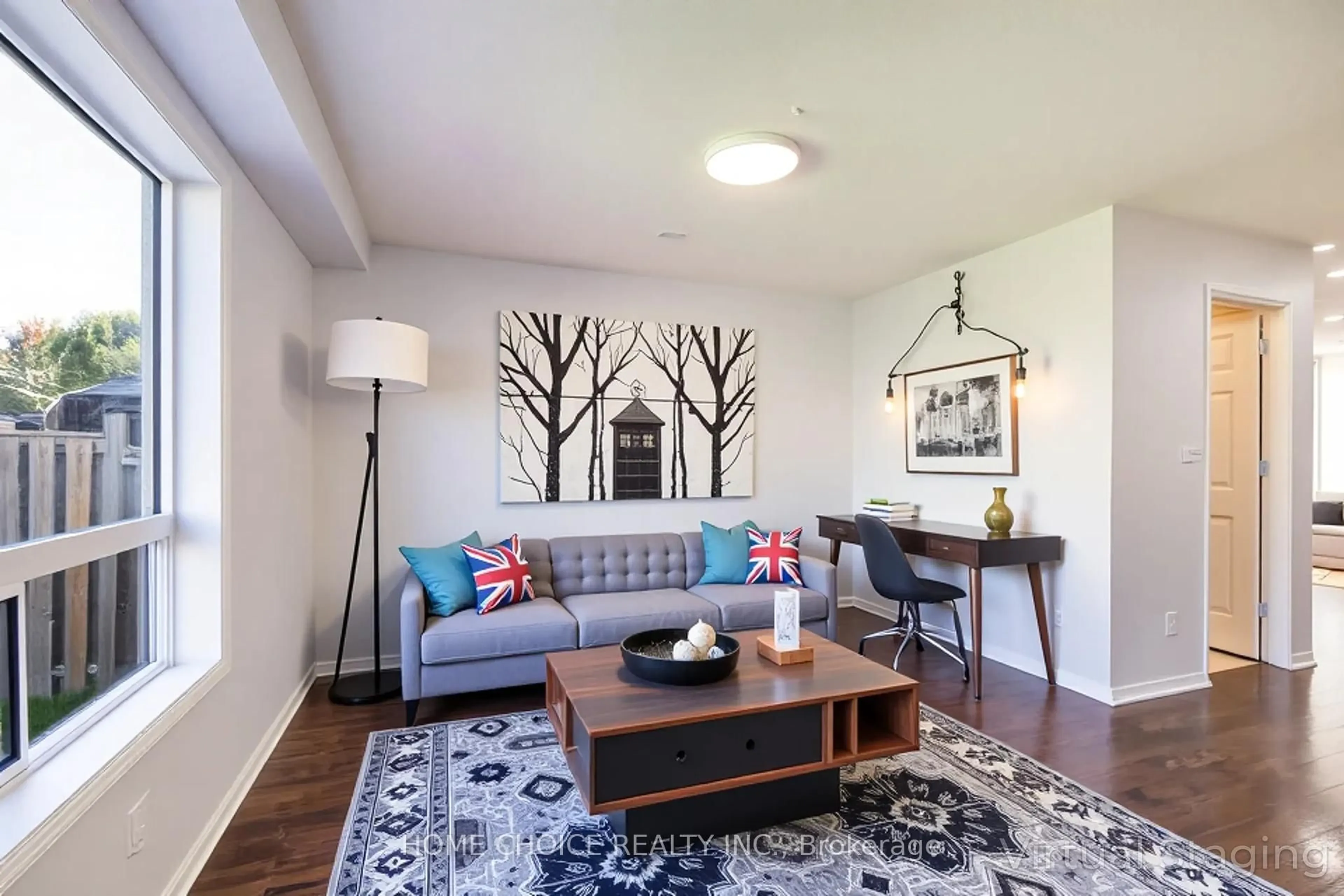 Living room with furniture, wood/laminate floor for 674 Brasswinds Tr, Oshawa Ontario L1K 2Z2
