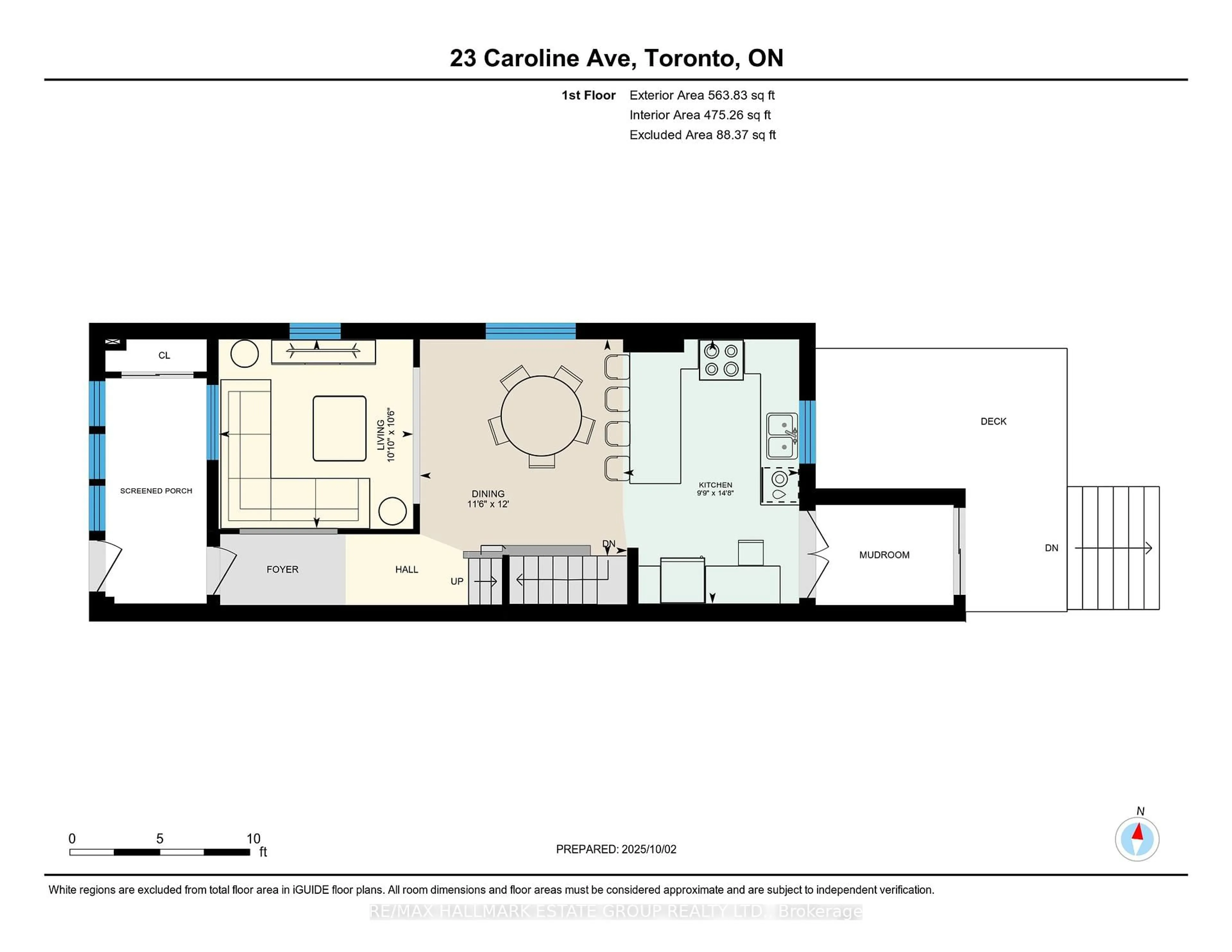 Floor plan for 23 Caroline Ave, Toronto Ontario M4M 2X6