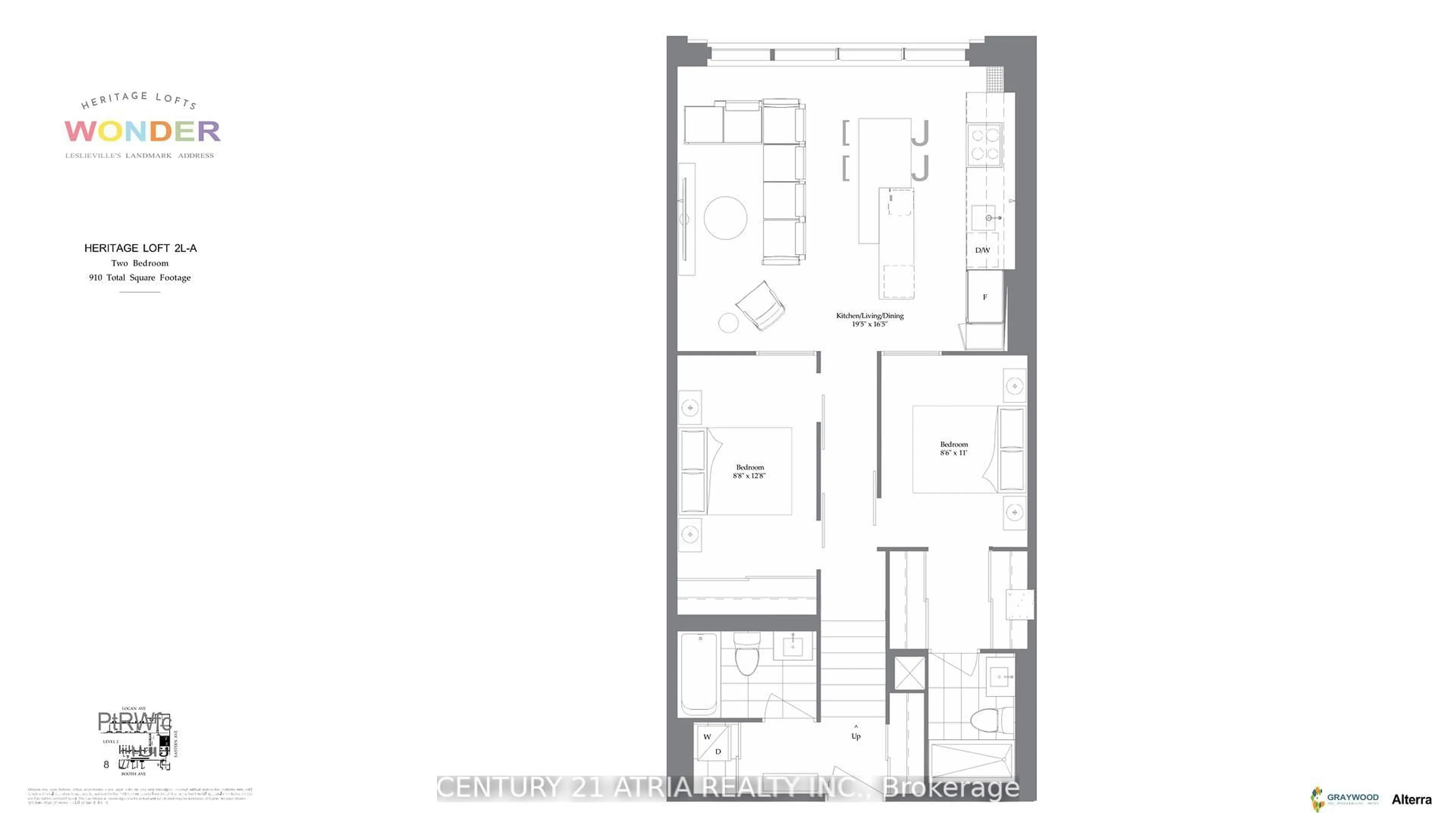 Floor plan for 150 Logan Ave #505, Toronto Ontario M4M 1C3