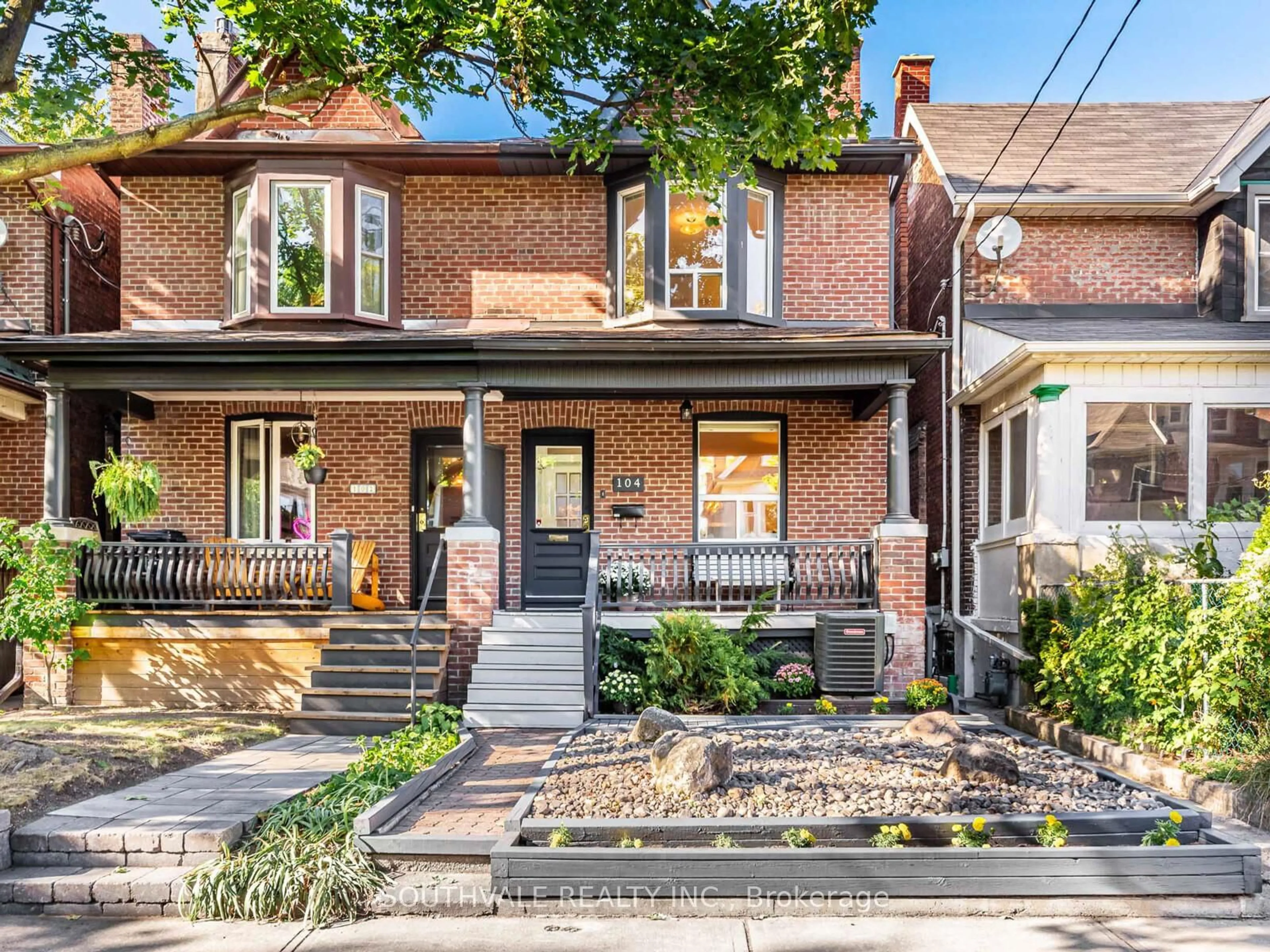 Home with brick exterior material, street for 104 Dearbourne Ave, Toronto Ontario M4K 1M7