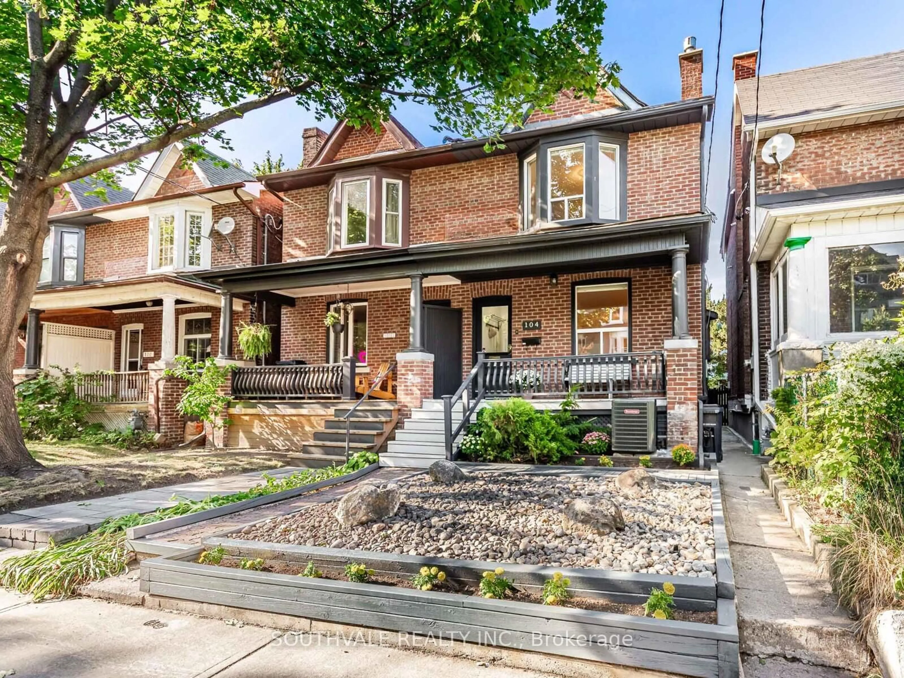 Home with brick exterior material, street for 104 Dearbourne Ave, Toronto Ontario M4K 1M7