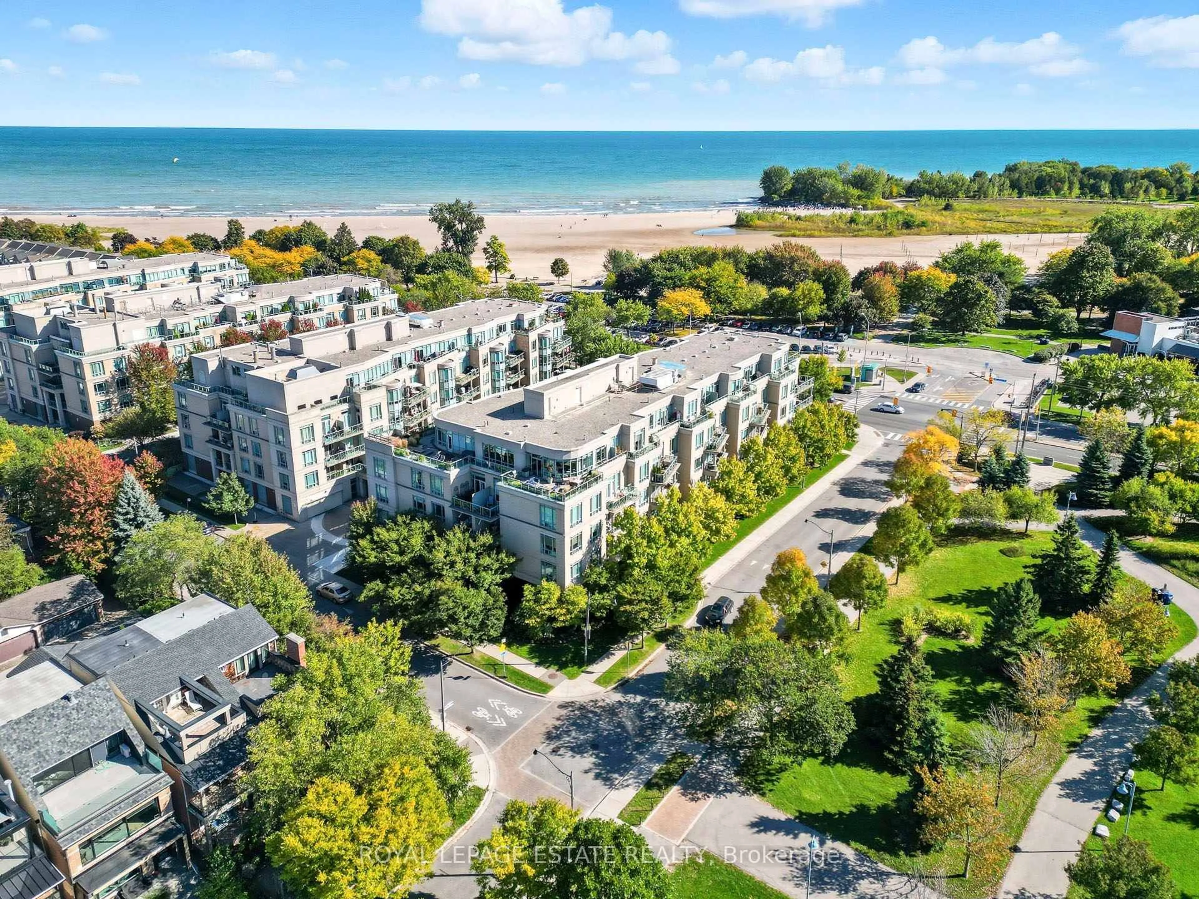 A pic from outside/outdoor area/front of a property/back of a property/a pic from drone, water/lake/river/ocean view for 9 Boardwalk Dr #Ph9, Toronto Ontario M4L 6T1
