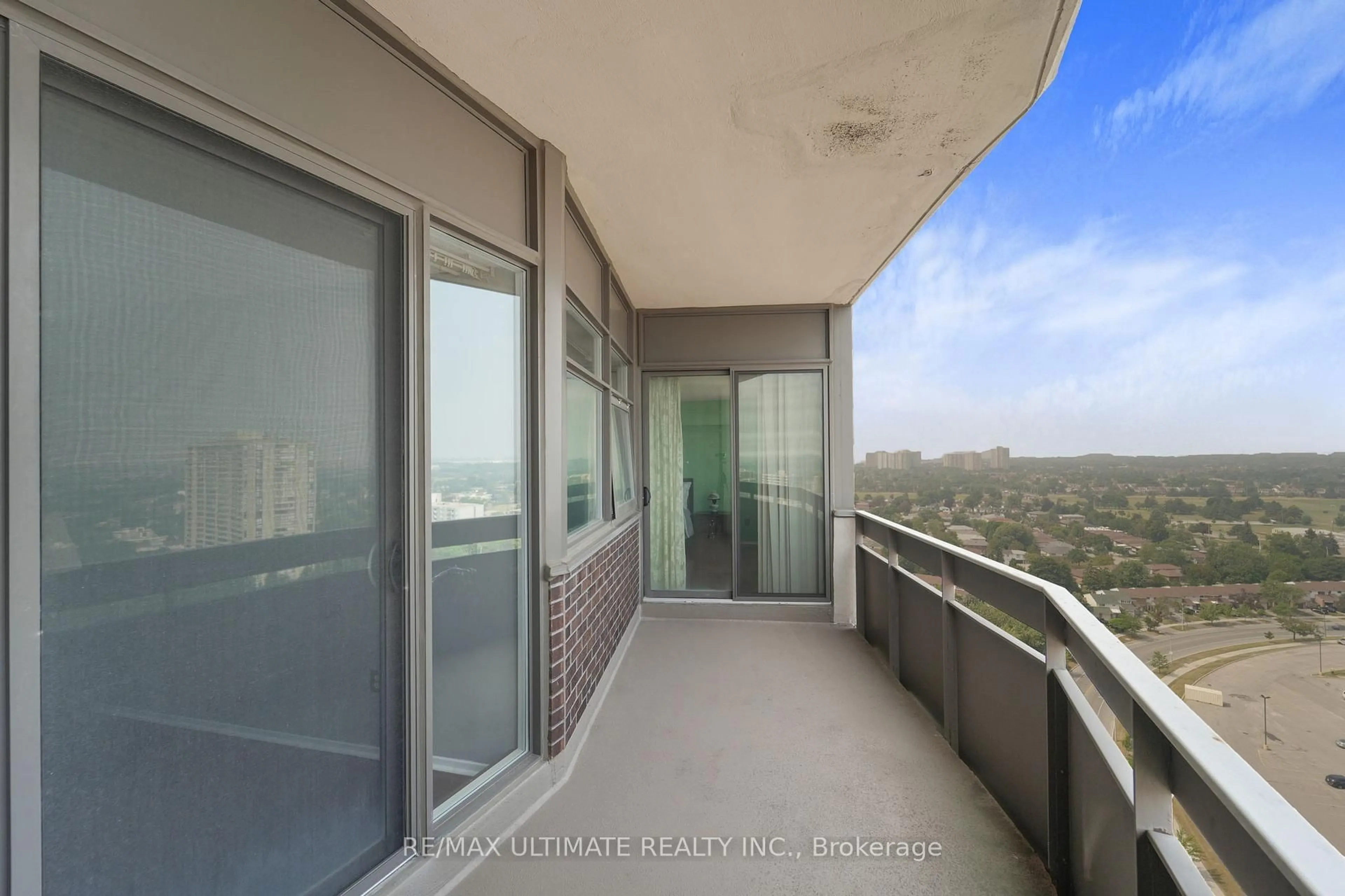 Balcony in the apartment, city buildings view from balcony for 3131 Bridletowne Circ #Ph5, Toronto Ontario M1W 2S9