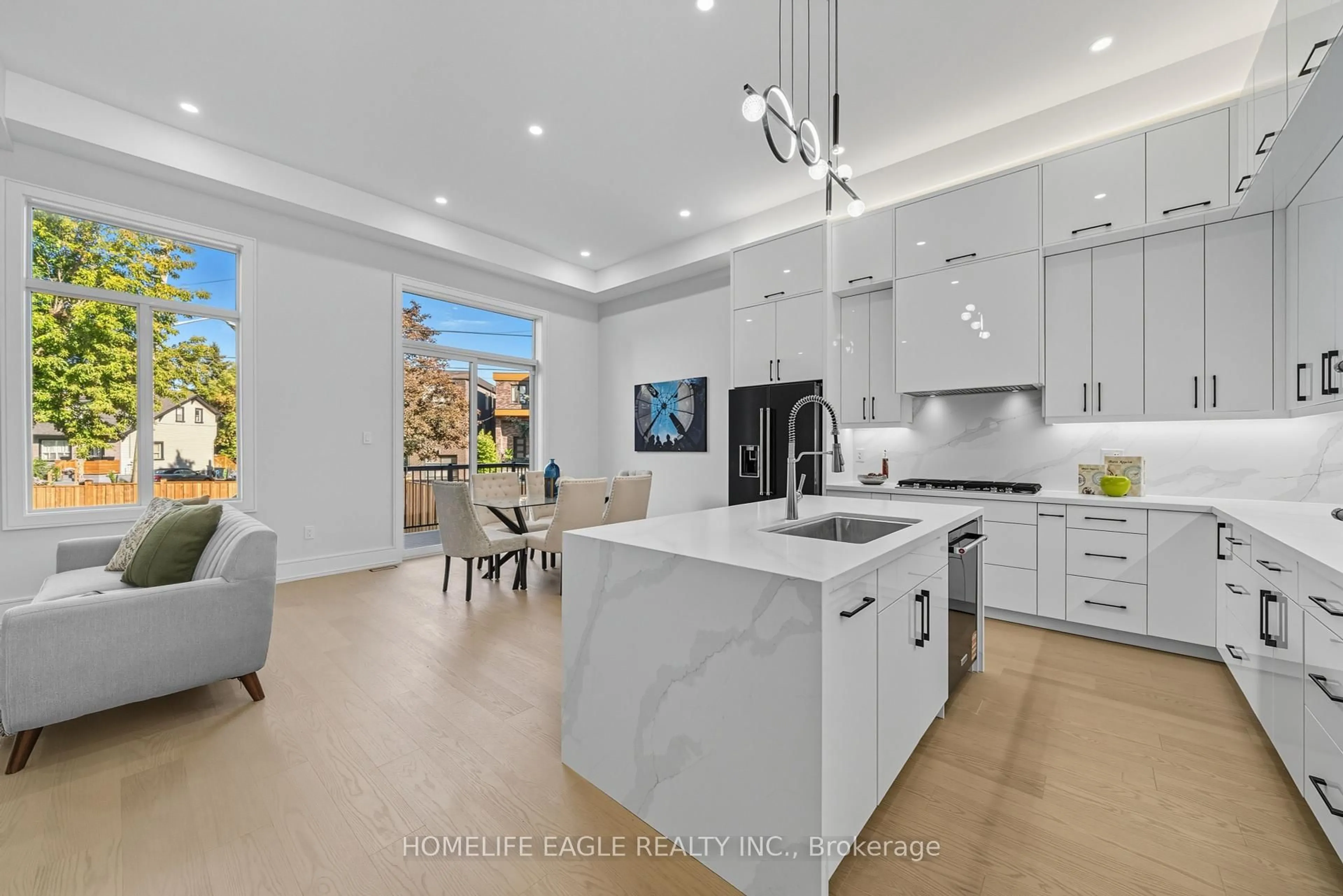 Open concept kitchen, ceramic/tile floor for 5 Atlee Ave, Toronto Ontario M1N 3Z4