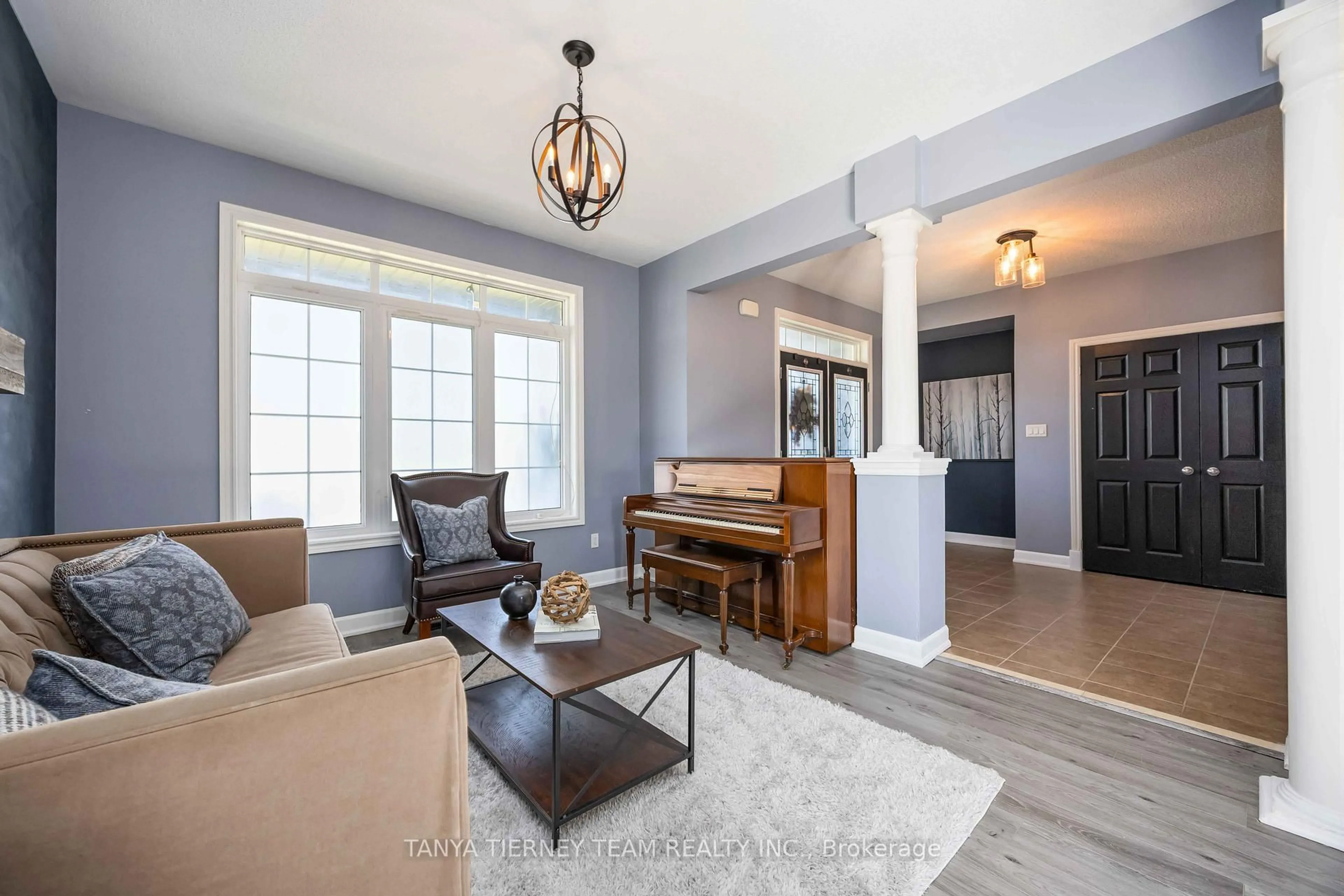 Living room with furniture, unknown for 35 Charles Tilley Cres, Clarington Ontario L0A 1J0