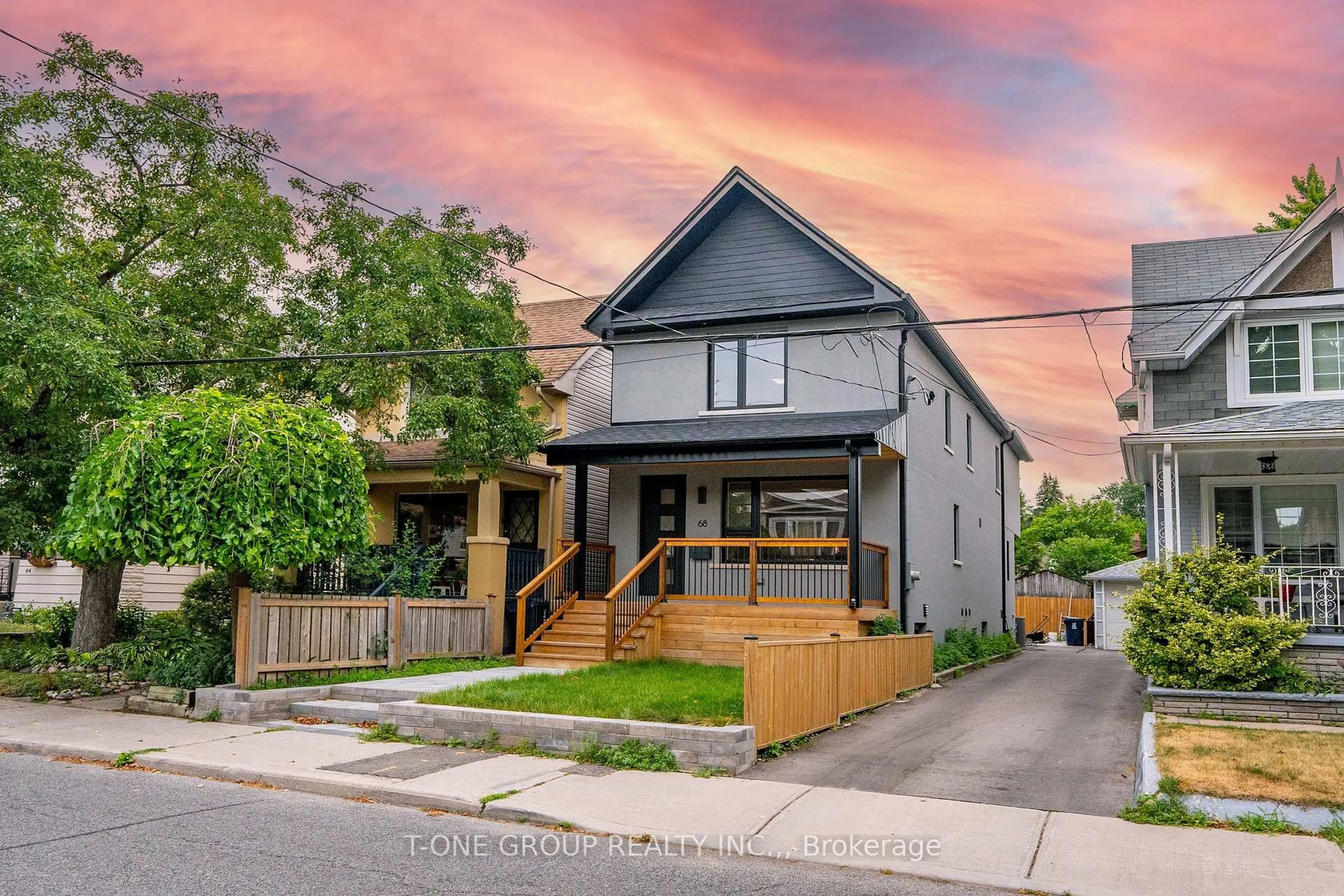 Home with brick exterior material, street for 68 Harris Ave, Toronto Ontario M4C 1P6