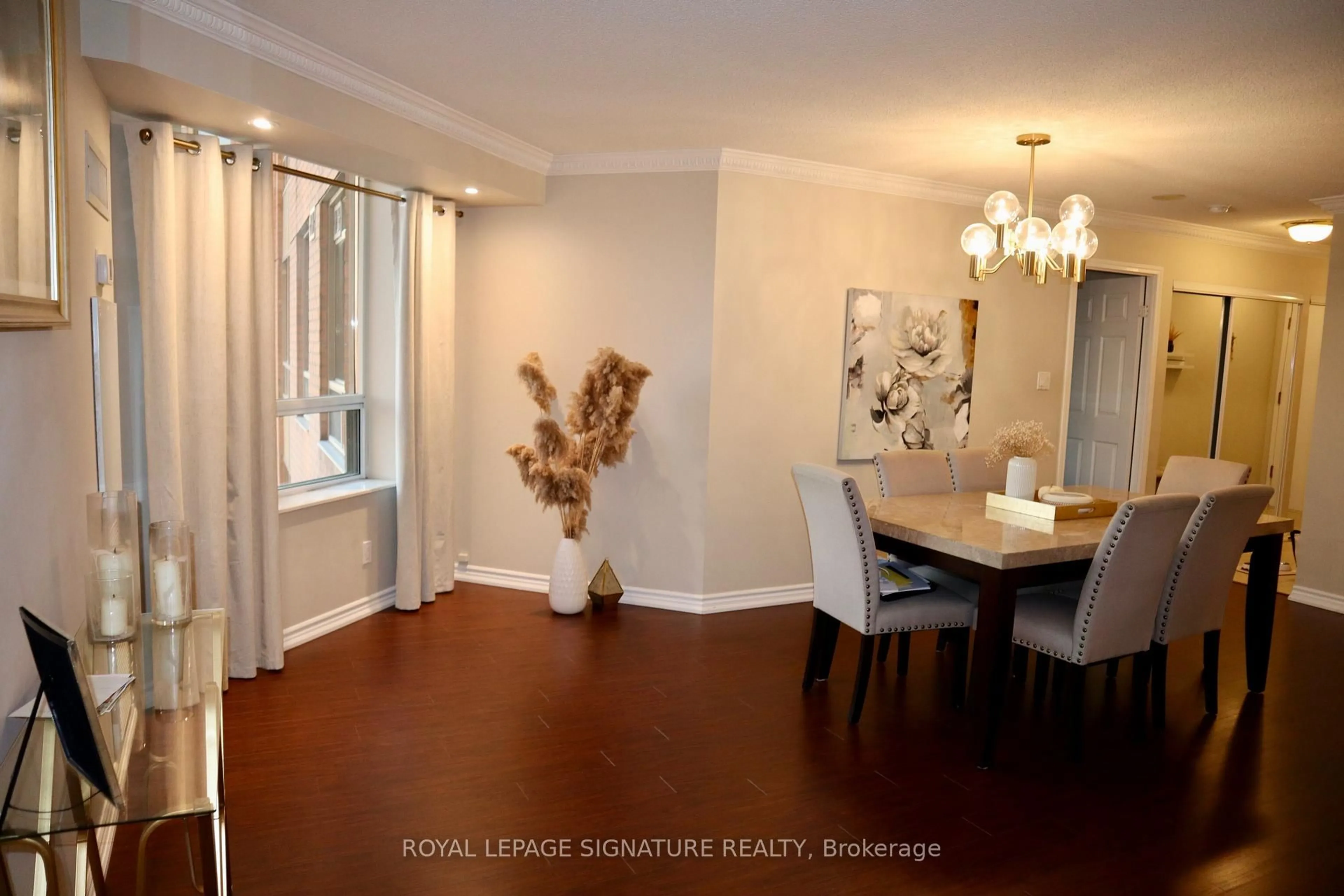 Dining room, wood/laminate floor for 1883 McNicoll Ave #801, Toronto Ontario M1V 5E9