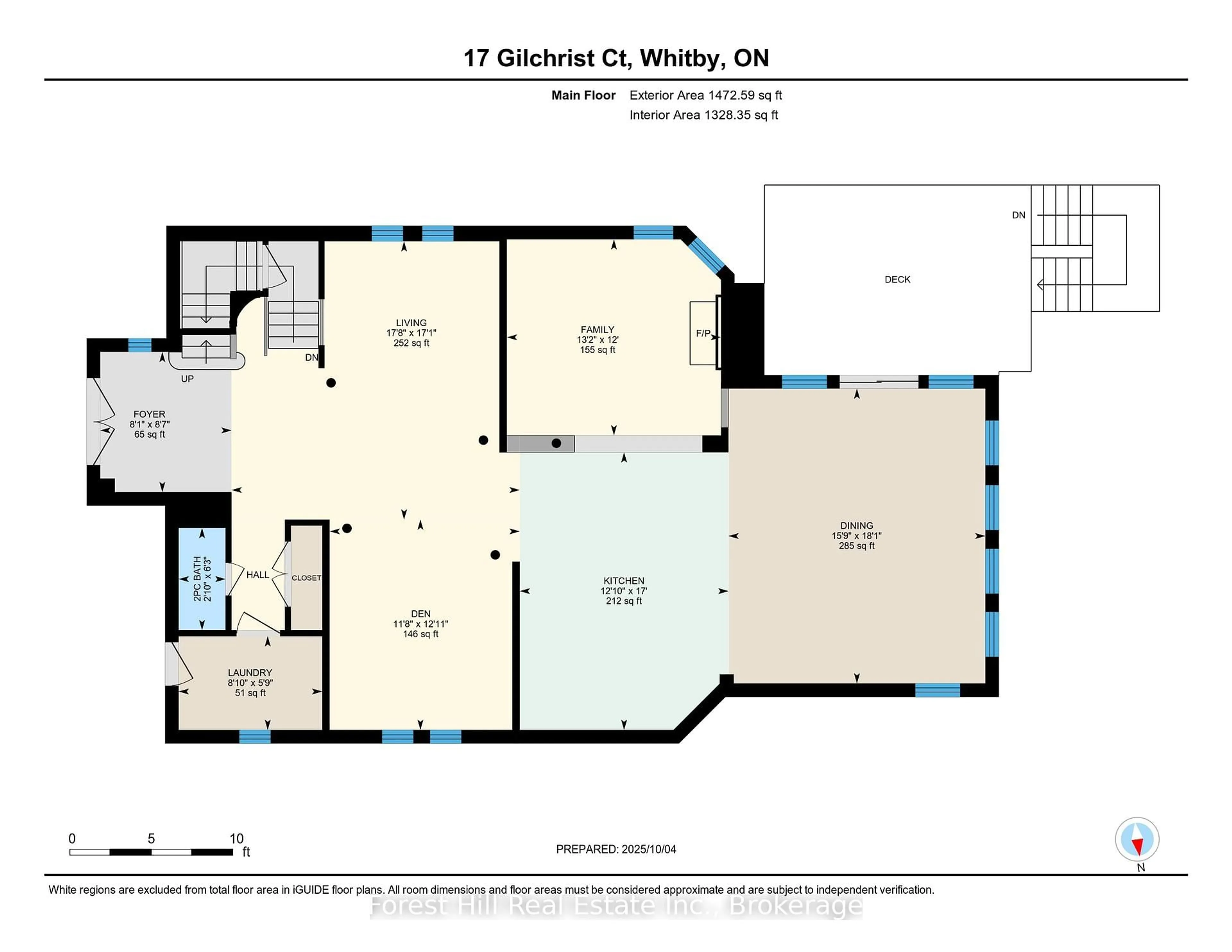 Floor plan for 17 Gilchrist Crt, Whitby Ontario L1R 2P3