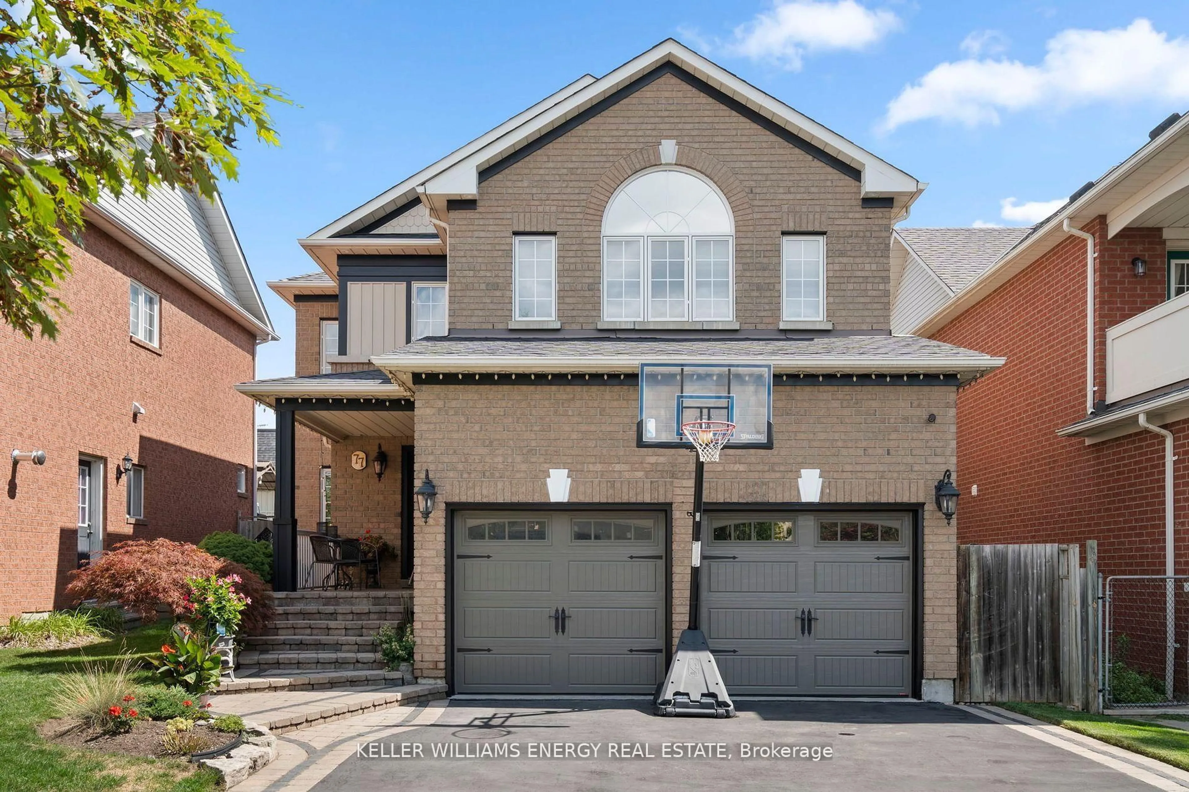 Home with brick exterior material, street for 77 James Rowe Crt, Whitby Ontario L1R 2Y3