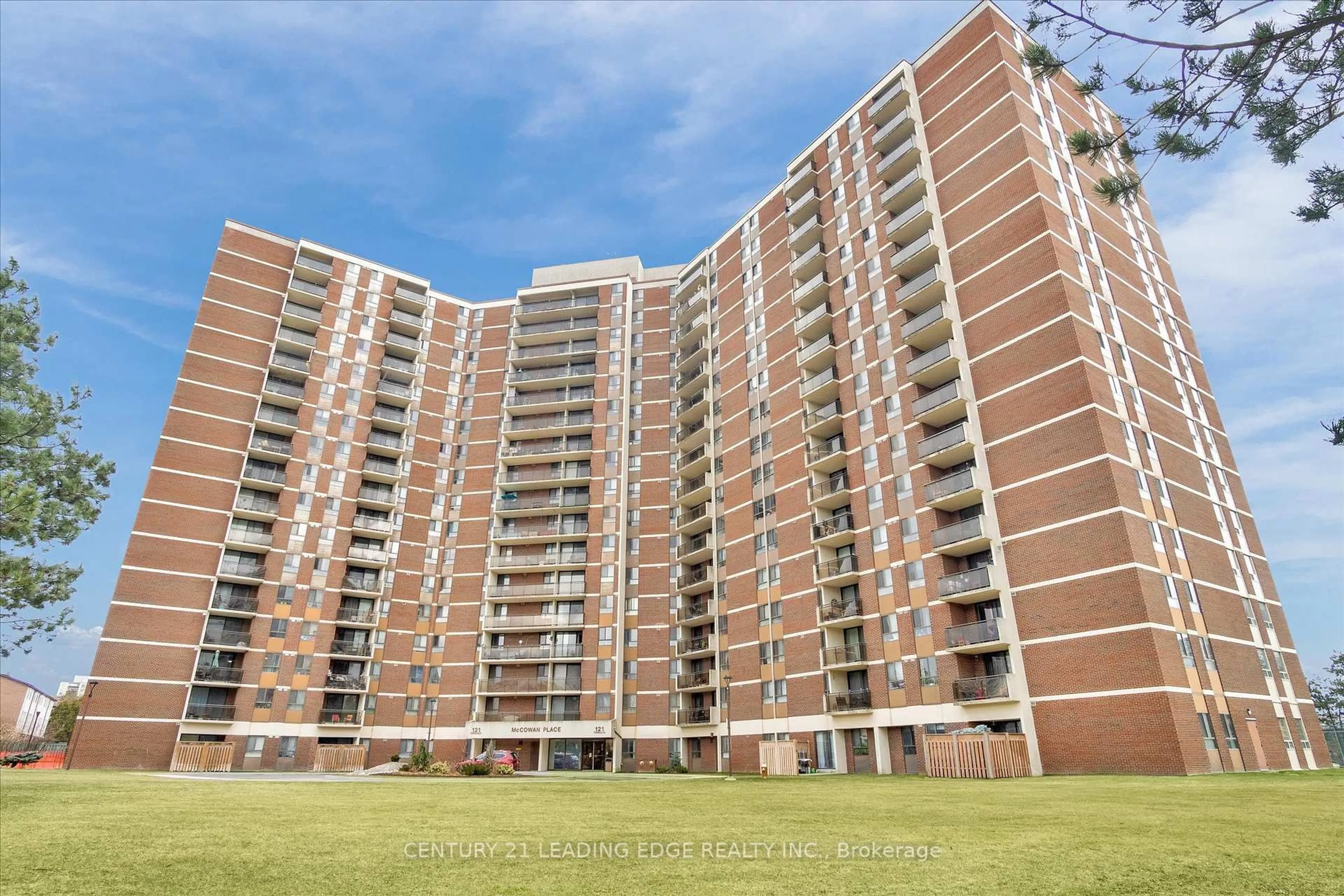 A pic from outside/outdoor area/front of a property/back of a property/a pic from drone, building for 121 Trudelle St #403, Toronto Ontario M1J 3K4