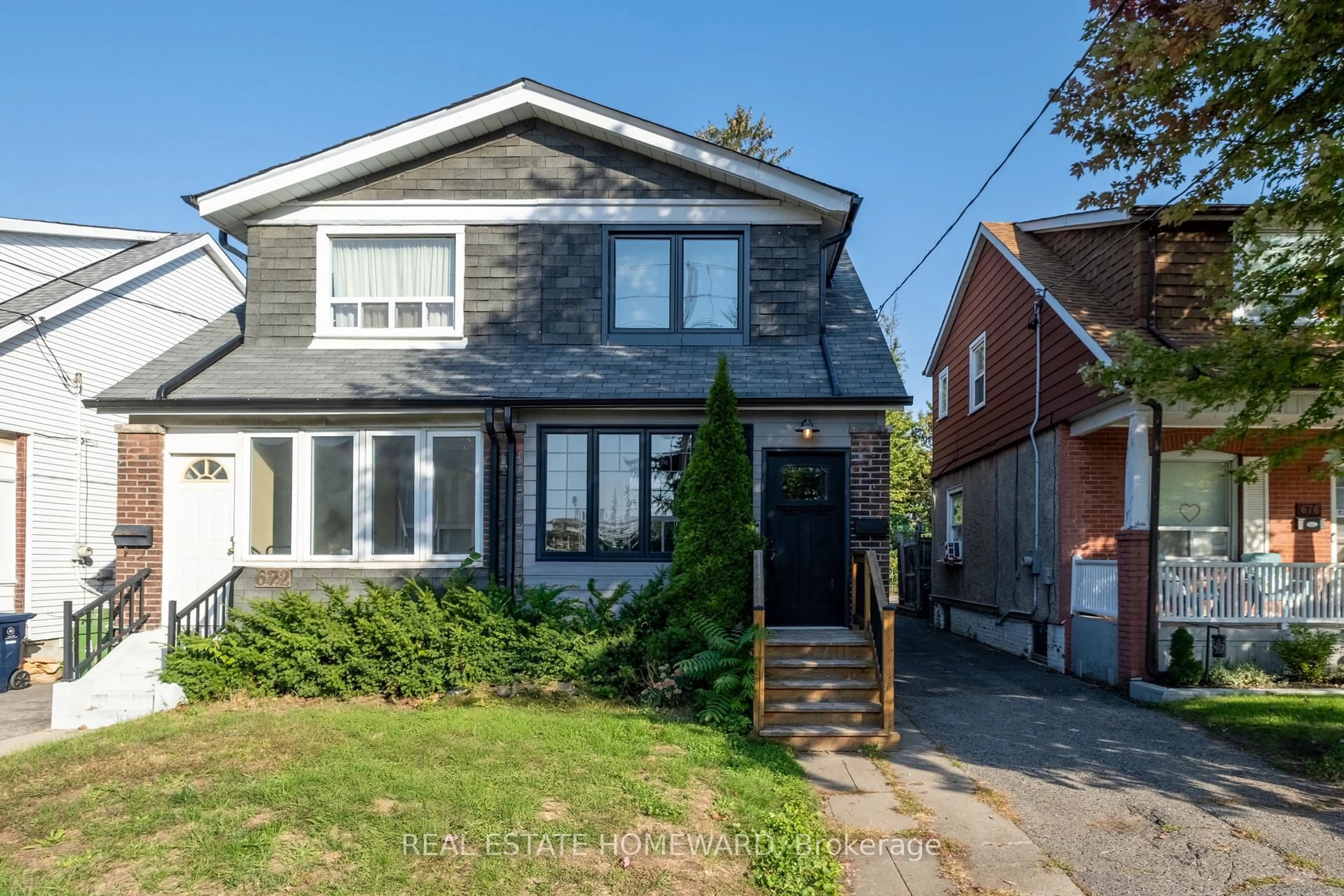 Home with brick exterior material, street for 674 Sammon Ave, Toronto Ontario M4C 2E2