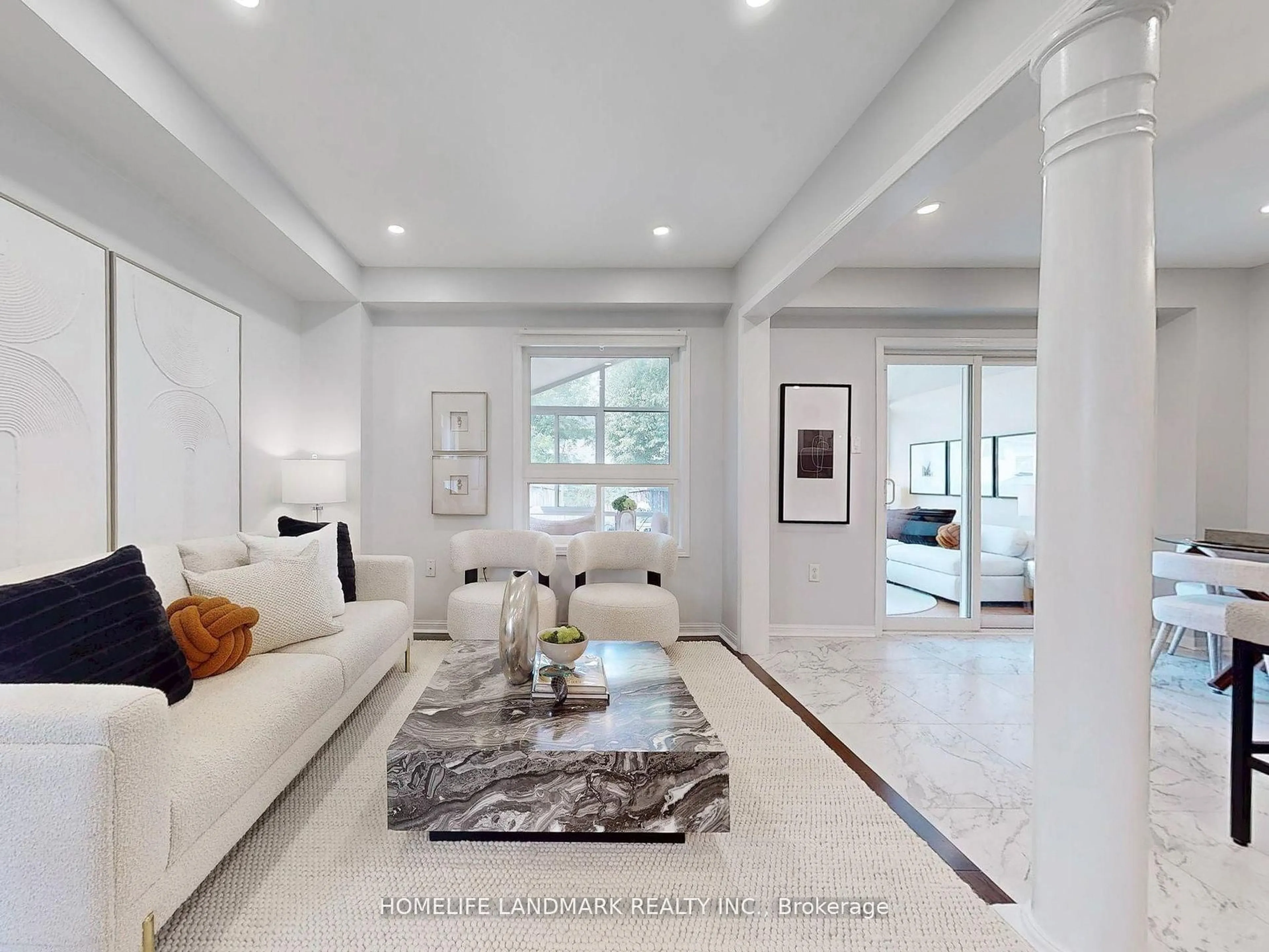 Living room with furniture, ceramic/tile floor for 117 Toscana Dr, Whitby Ontario L1R 3A1