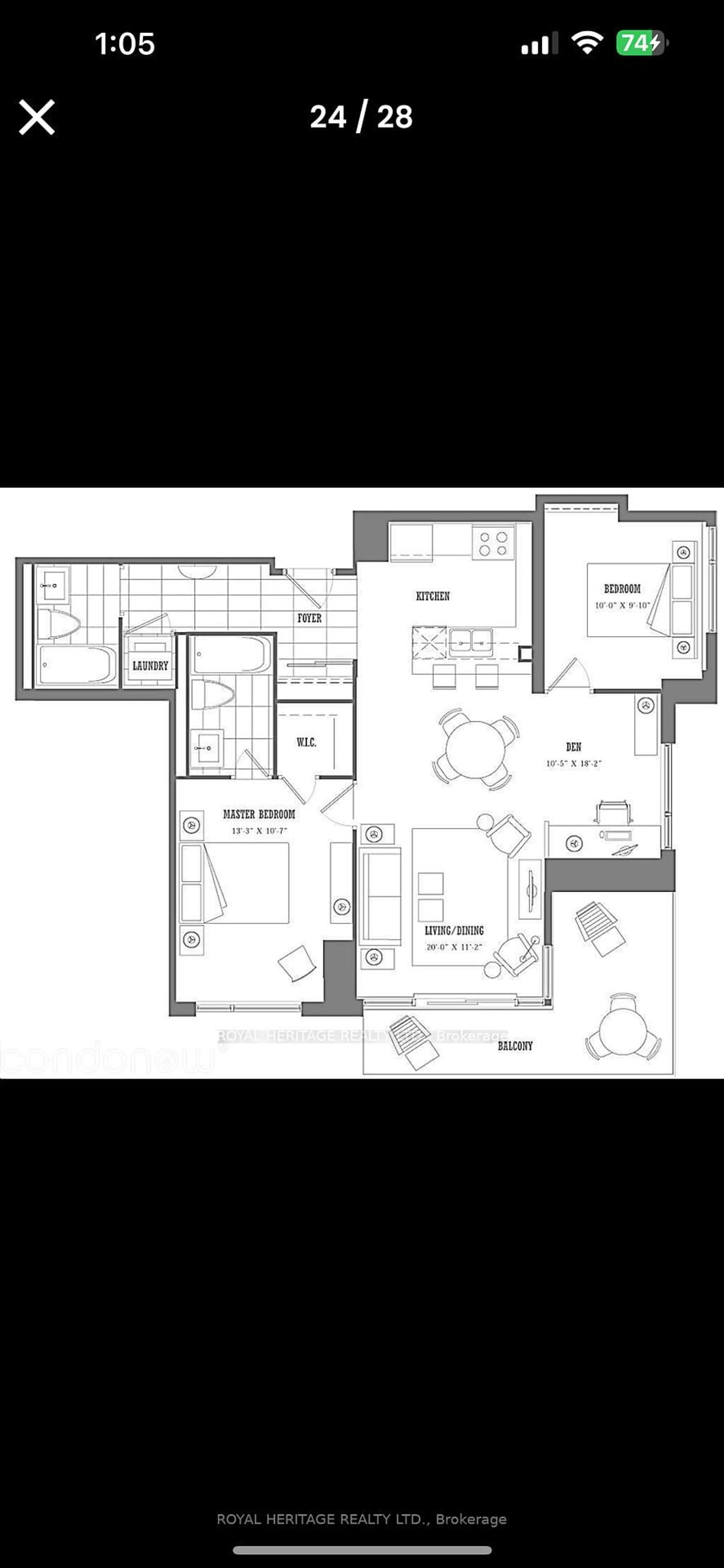 Floor plan for 1235 Bayly St #511, Pickering Ontario L1W 1L7