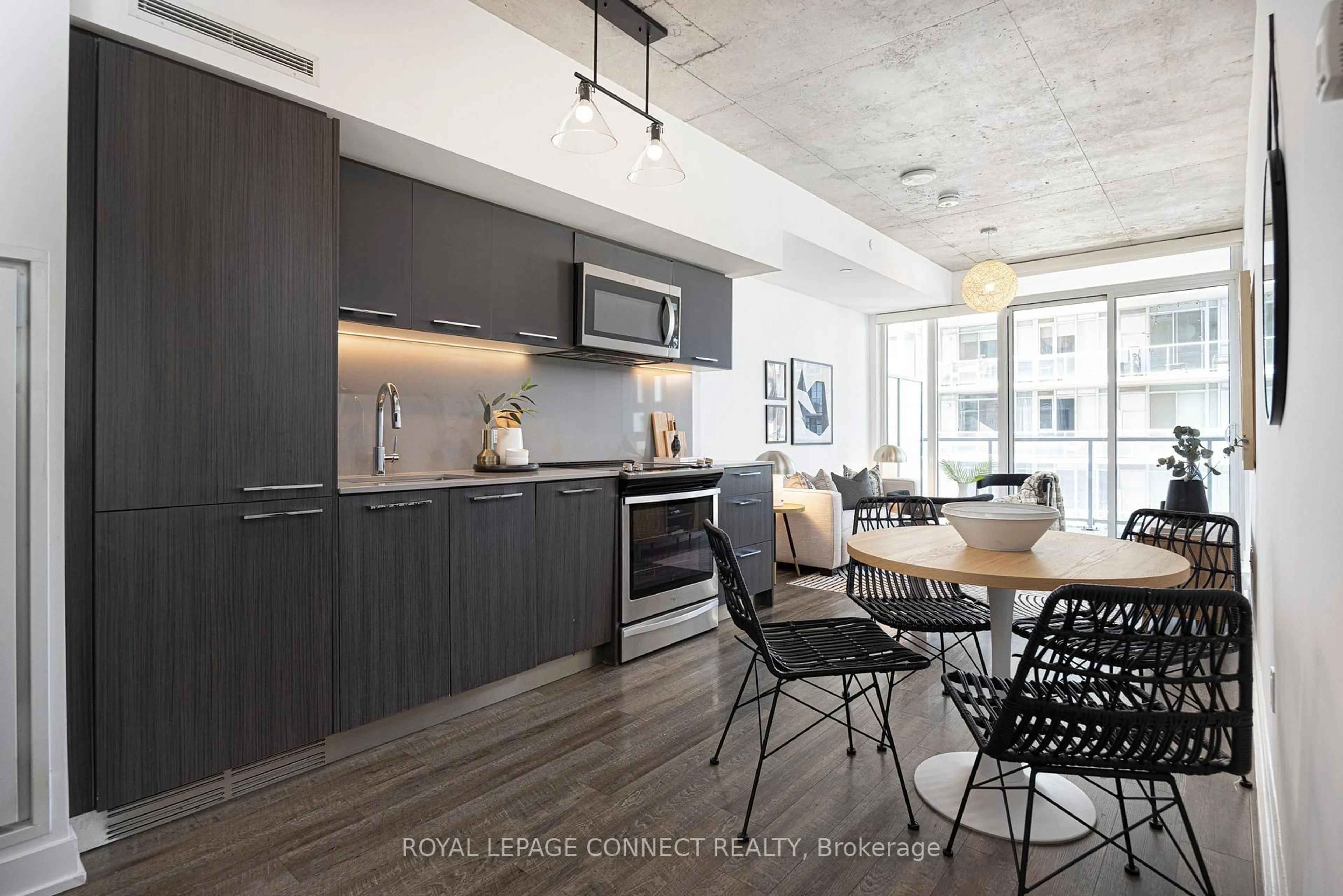 Open concept kitchen, unknown for 25 Baseball Pl #710, Toronto Ontario M4M 0E7