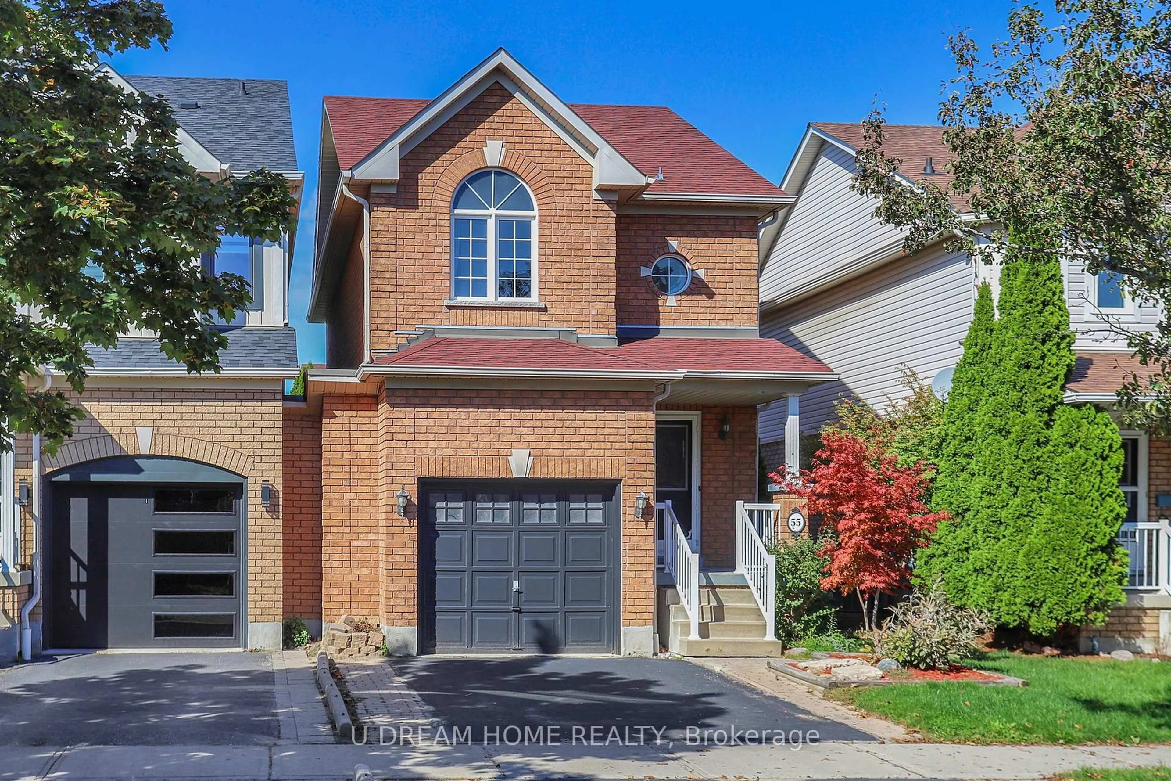 Home with brick exterior material, street for 55 Catkins Cres, Whitby Ontario L1R 2Z8