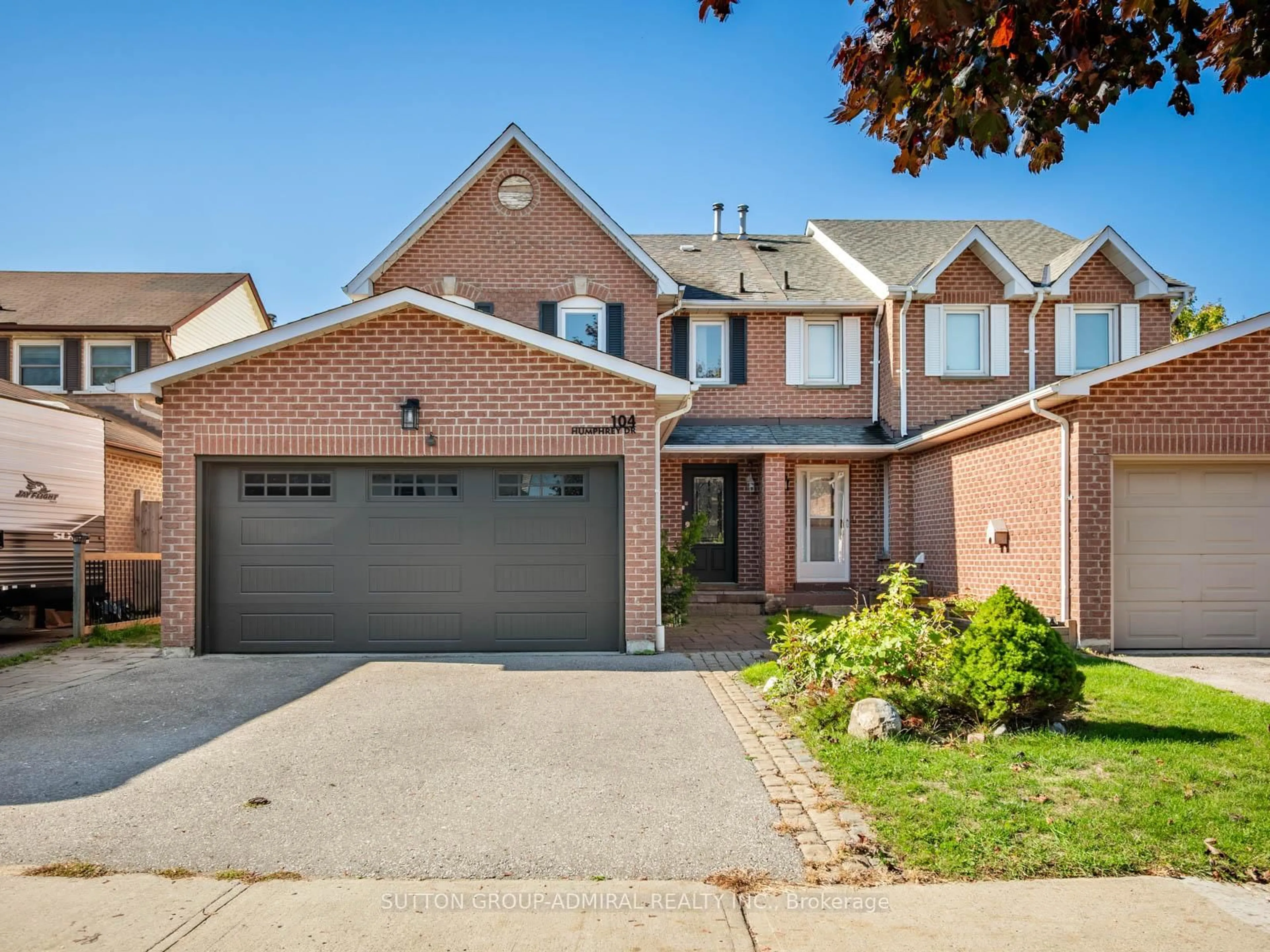 Home with brick exterior material, street for 104 Humphrey Dr, Ajax Ontario L1S 4Y9