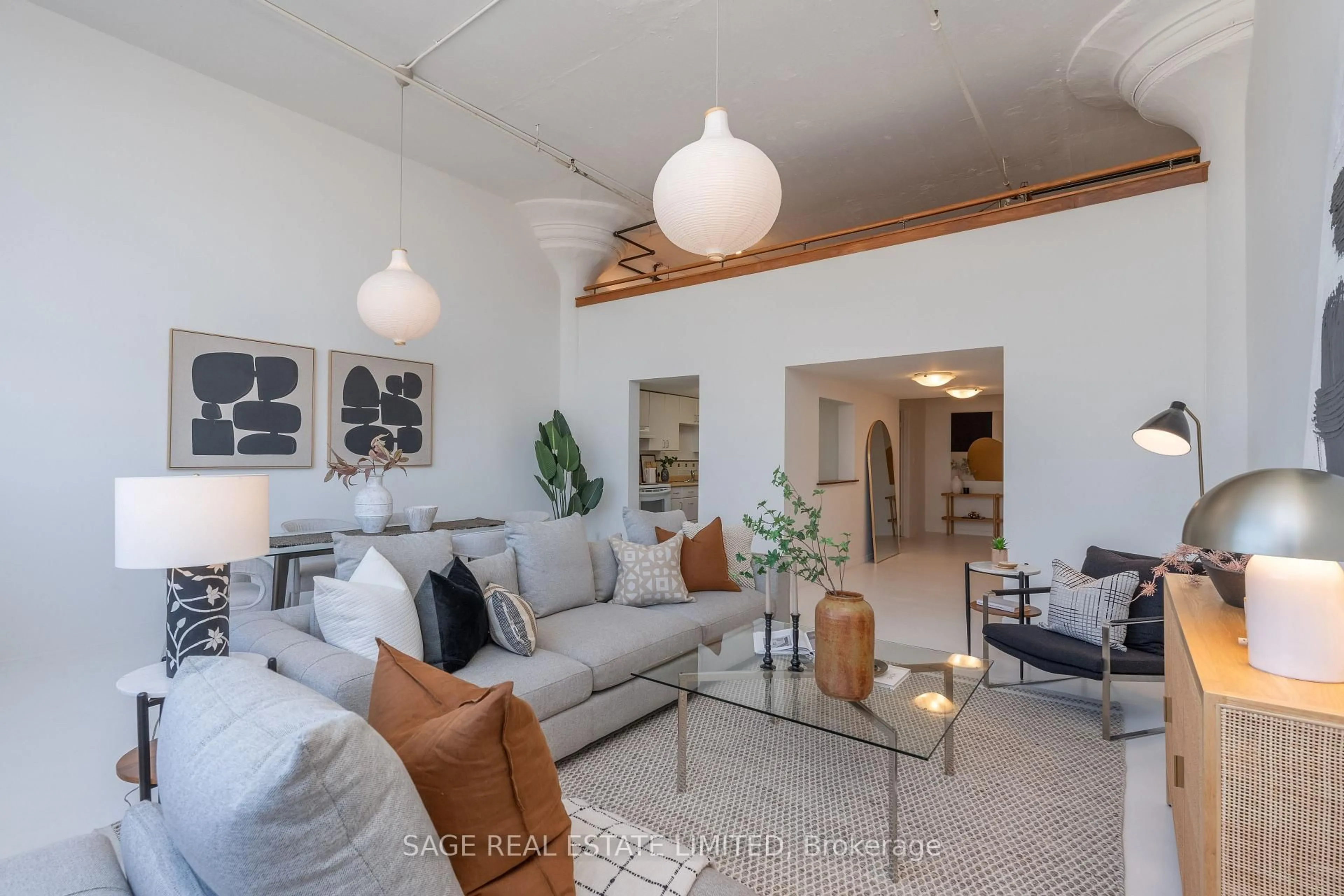 Living room with furniture, unknown for 245 Carlaw Ave #403, Toronto Ontario M4M 2S1
