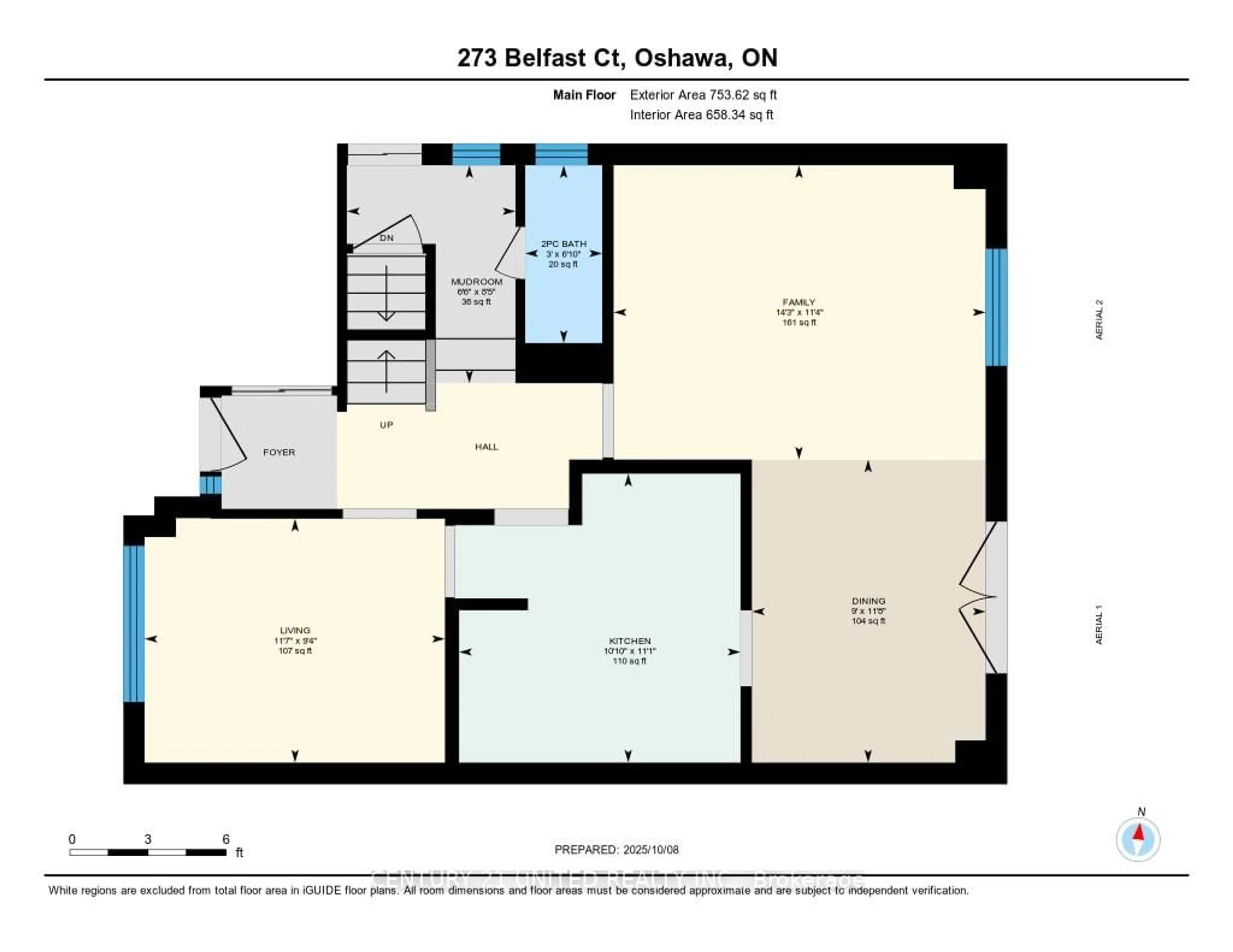 Floor plan for 273 Belfast Crt, Oshawa Ontario L1J 6K7
