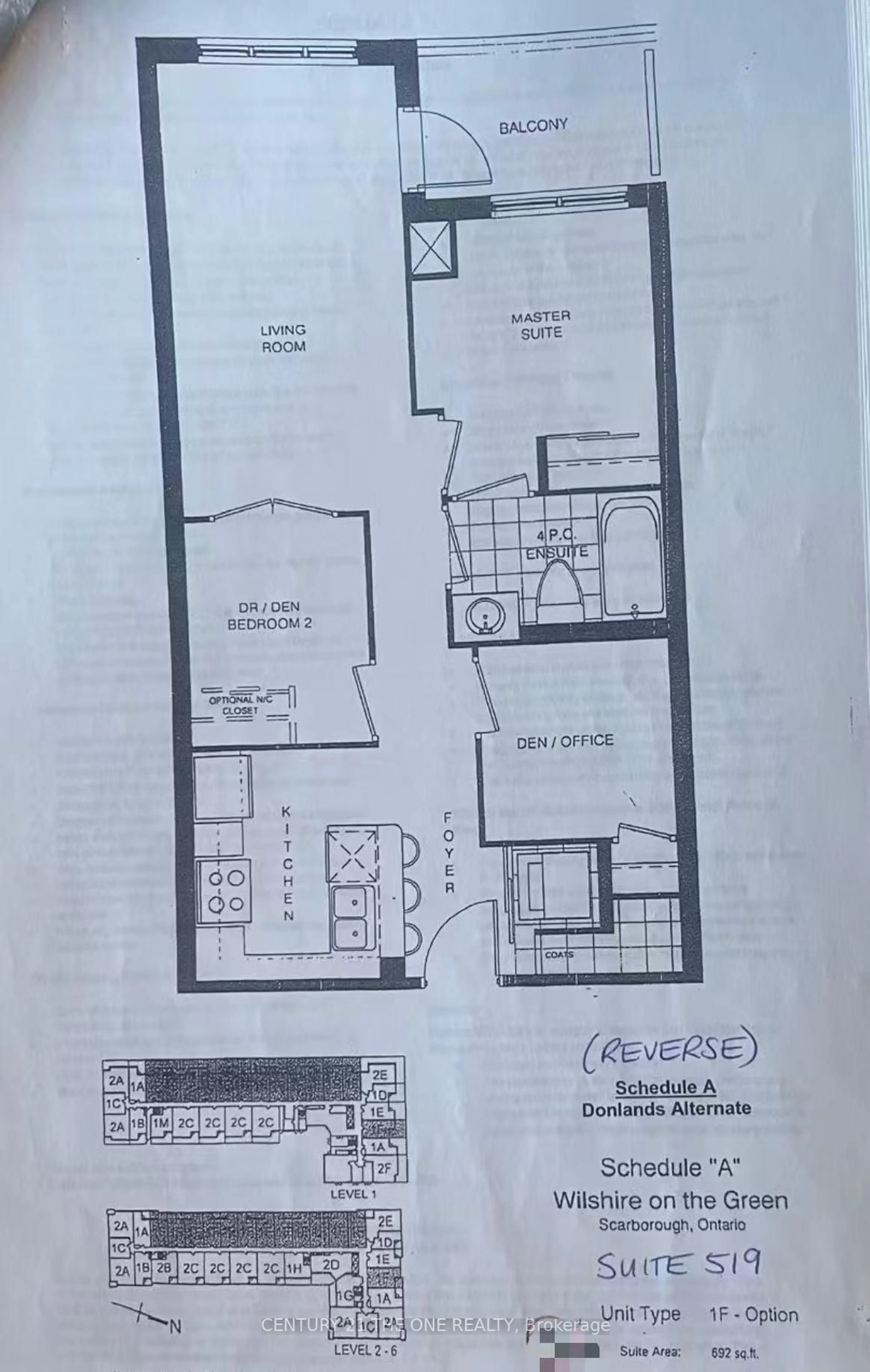 Floor plan for 60 Fairfax Cres #519, Toronto Ontario M1L 0E1